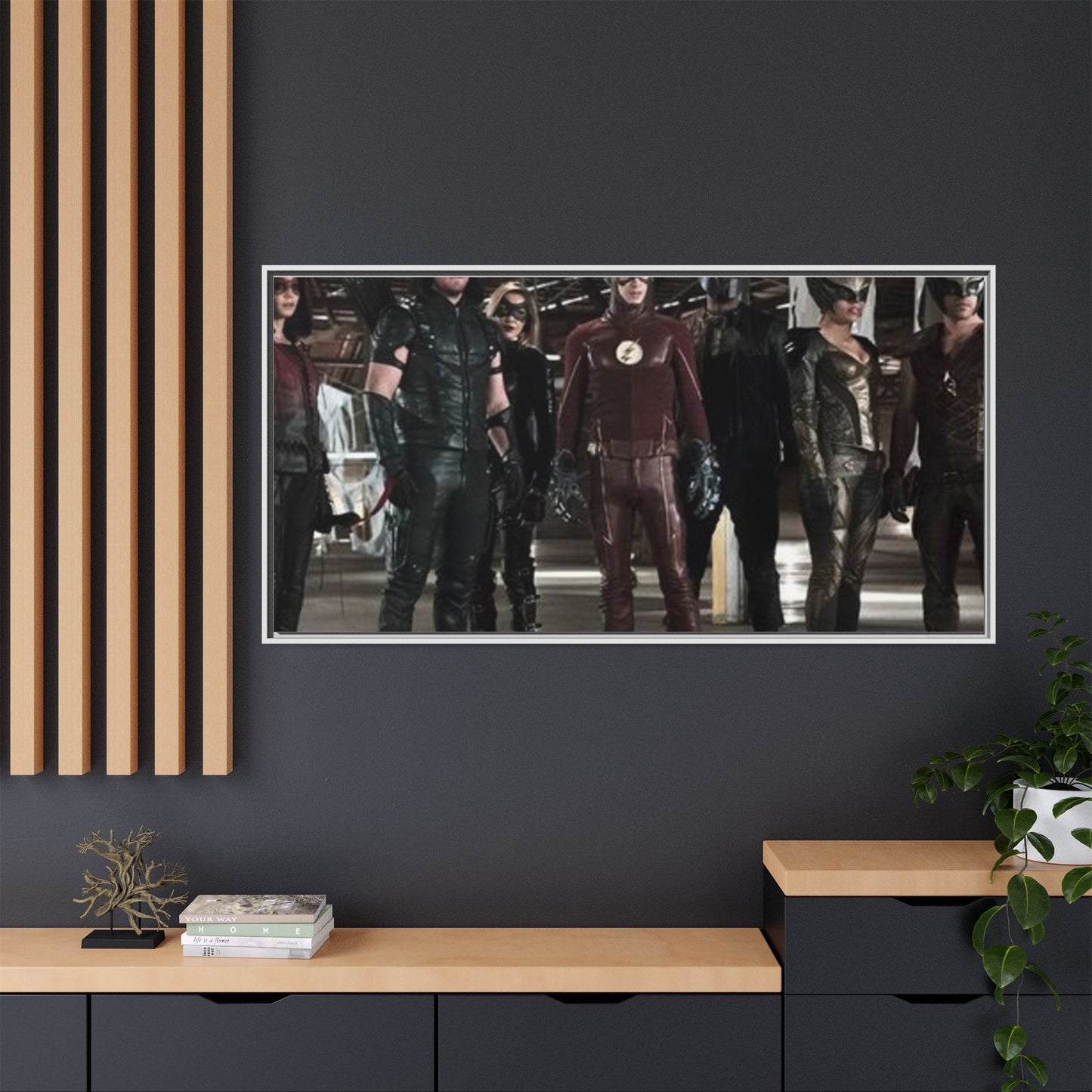 Framed Matte Canvas Panel - Superhero Team Photo Print