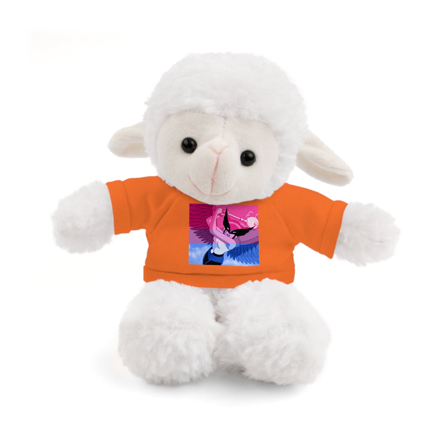 Plush Bear with Graphic Tee — Cute Pink & Blue Skateboard Design