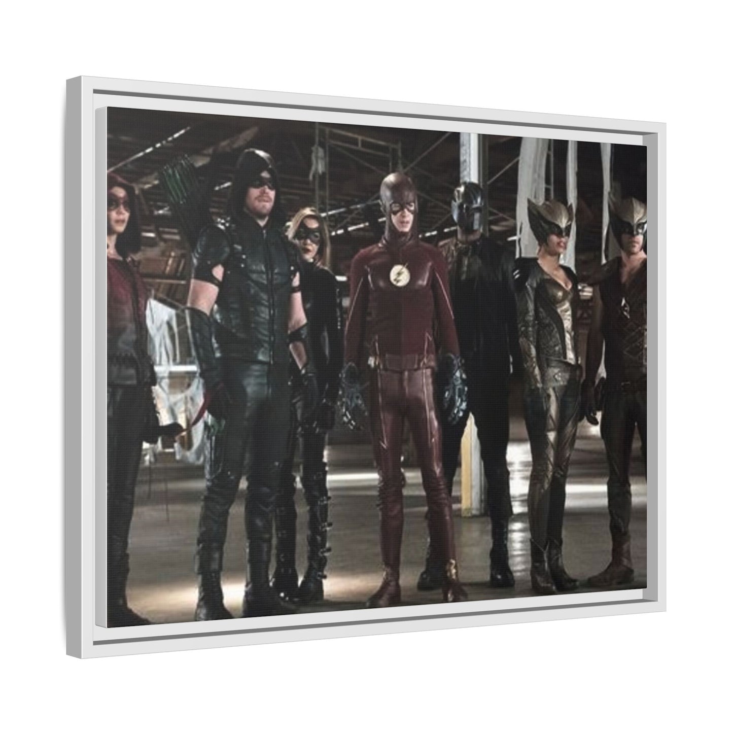 Framed Matte Canvas Panel - Superhero Team Photo Print