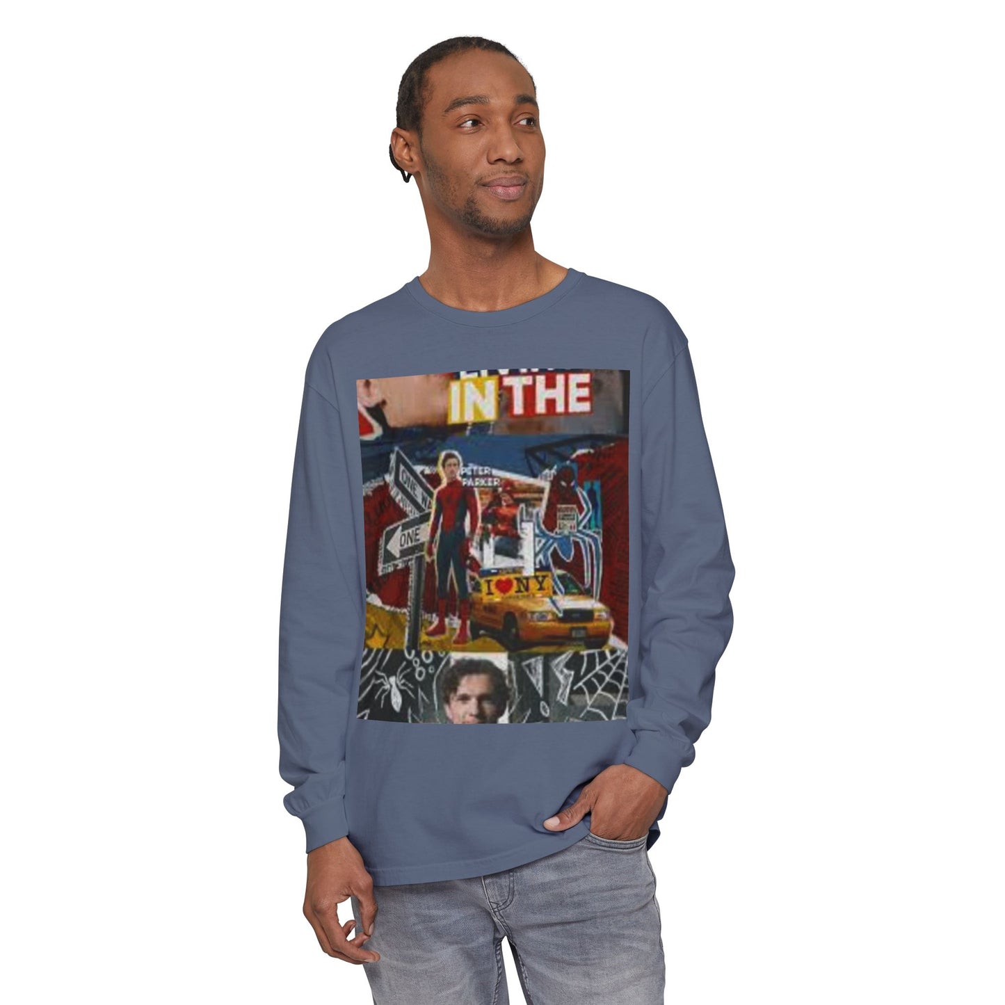 Long Sleeve T‑Shirt — Urban Collage 'In The City' Graphic