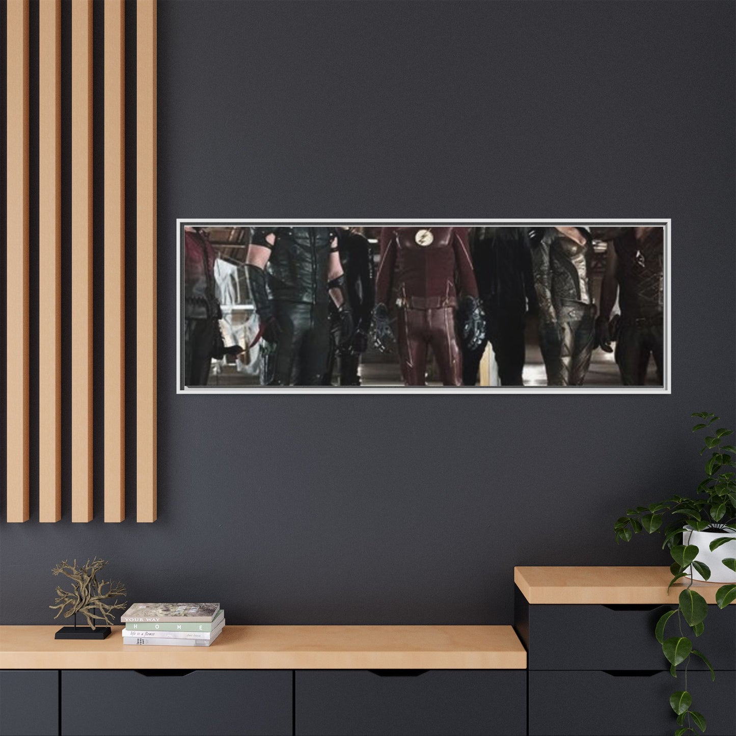 Framed Matte Canvas Panel - Superhero Team Photo Print