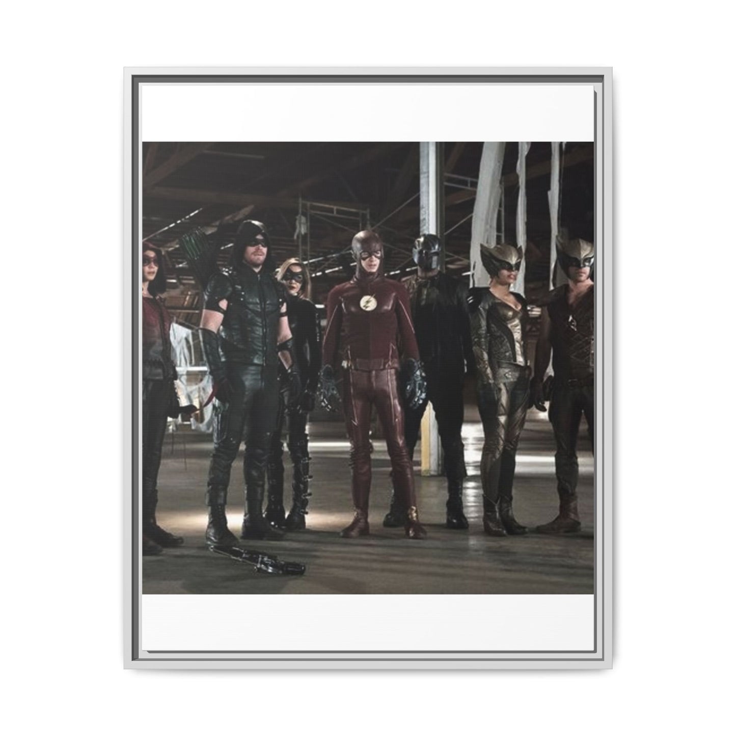Framed Matte Canvas Panel - Superhero Team Photo Print