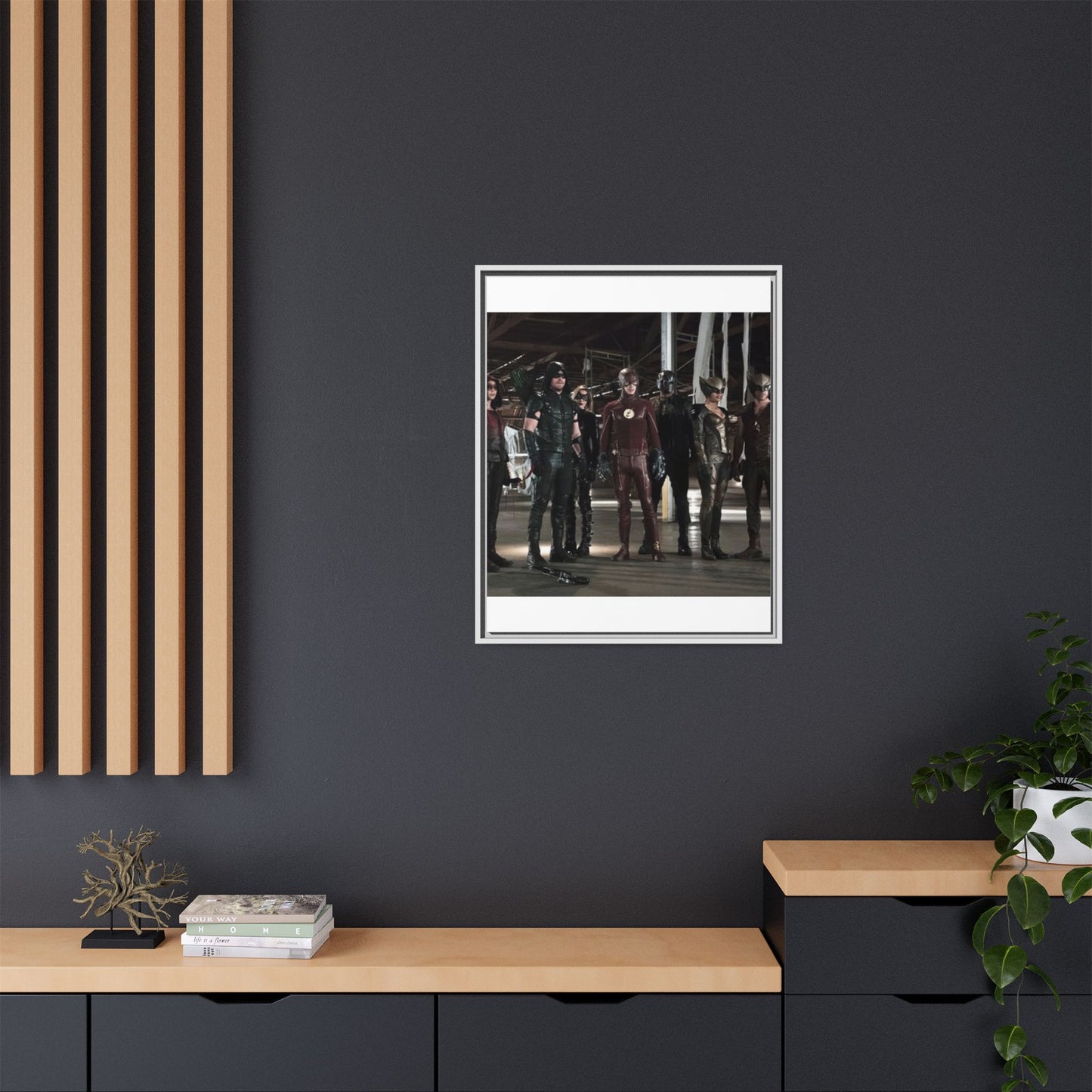 Framed Matte Canvas Panel - Superhero Team Photo Print