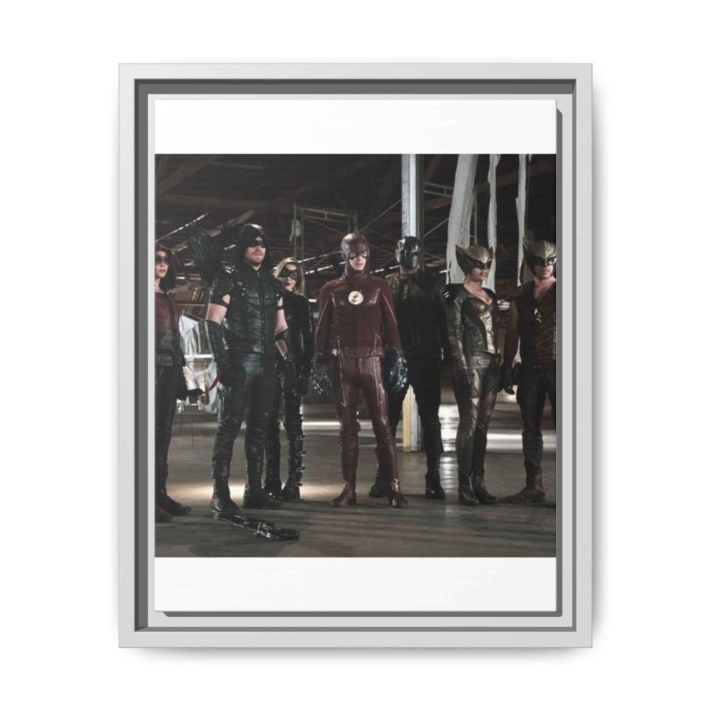 Framed Matte Canvas Panel - Superhero Team Photo Print