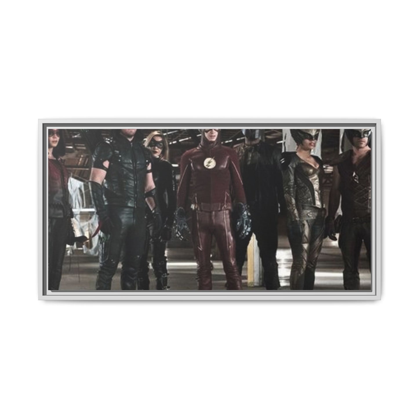 Framed Matte Canvas Panel - Superhero Team Photo Print