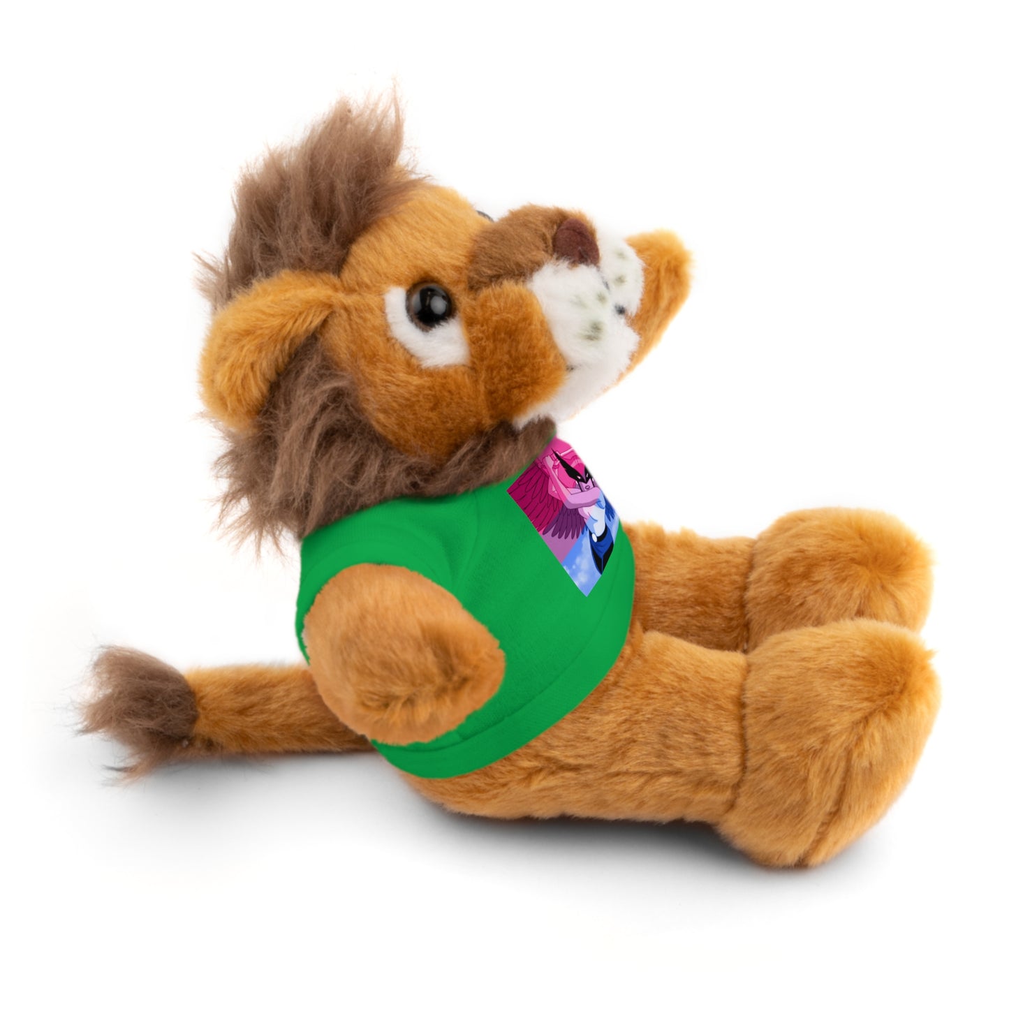 Plush Bear with Graphic Tee — Cute Pink & Blue Skateboard Design