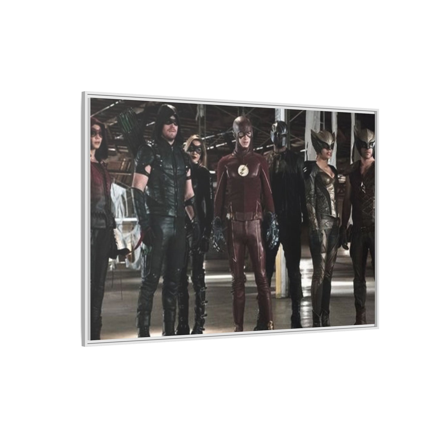 Framed Matte Canvas Panel - Superhero Team Photo Print