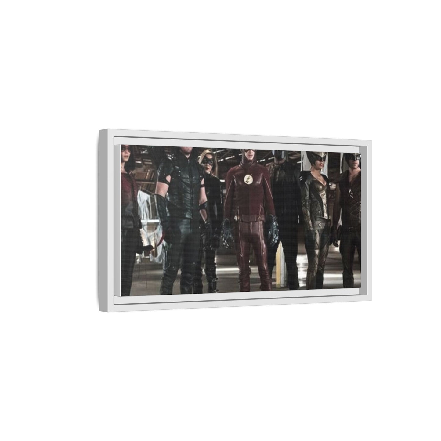 Framed Matte Canvas Panel - Superhero Team Photo Print