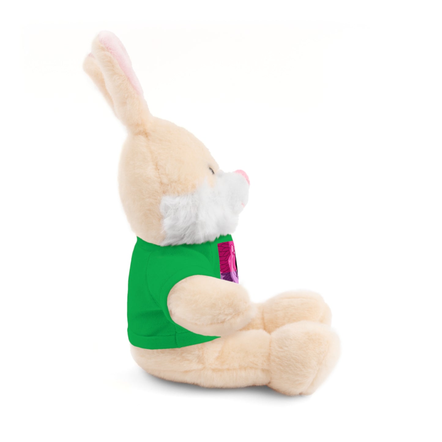 Plush Bear with Graphic Tee — Cute Pink & Blue Skateboard Design