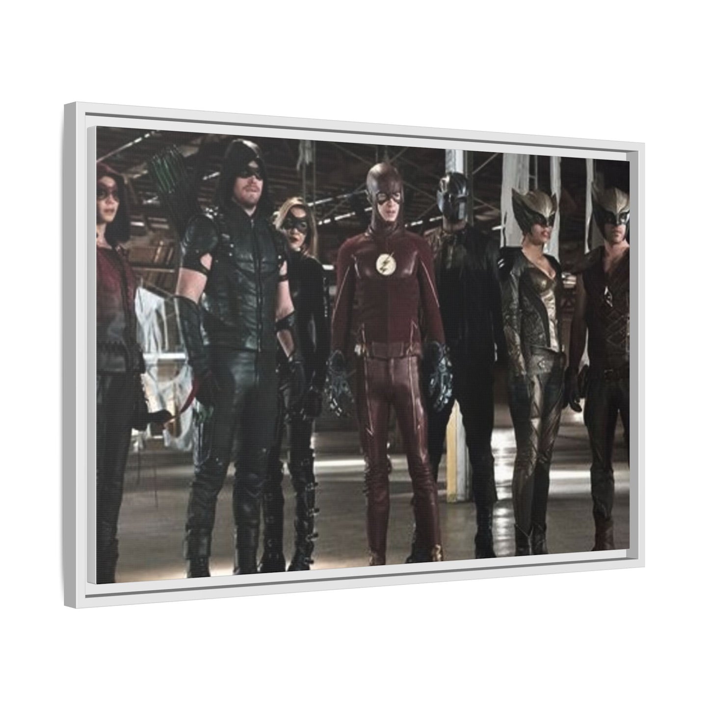 Framed Matte Canvas Panel - Superhero Team Photo Print