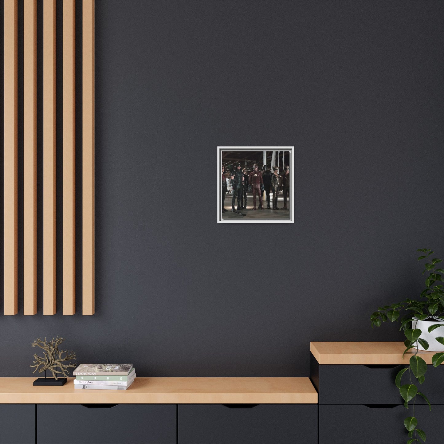 Framed Matte Canvas Panel - Superhero Team Photo Print