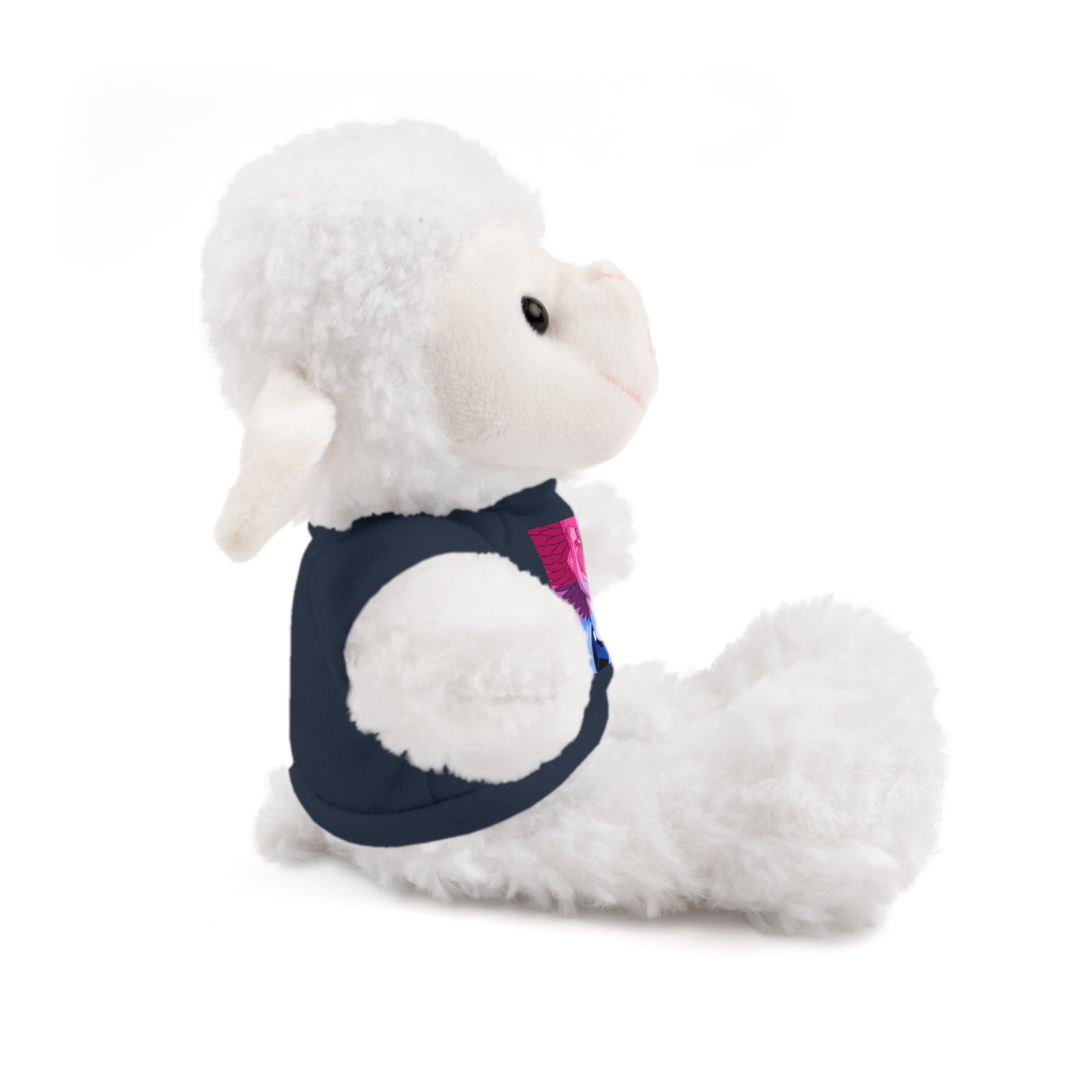 Plush Bear with Graphic Tee — Cute Pink & Blue Skateboard Design
