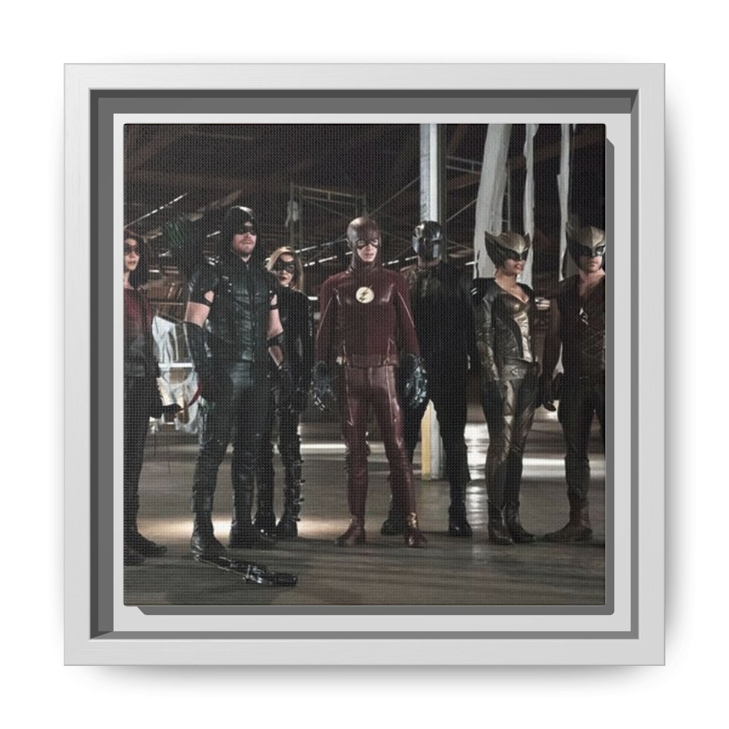 Framed Matte Canvas Panel - Superhero Team Photo Print