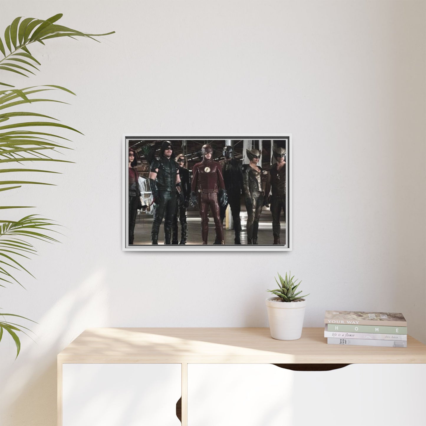 Framed Matte Canvas Panel - Superhero Team Photo Print