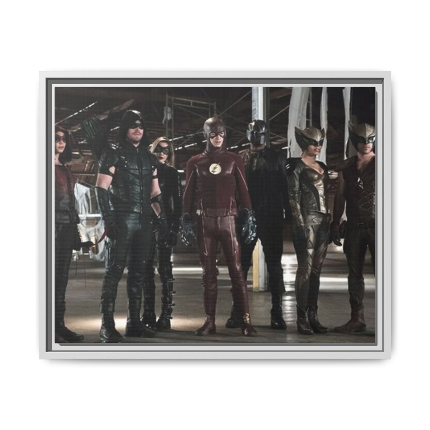 Framed Matte Canvas Panel - Superhero Team Photo Print