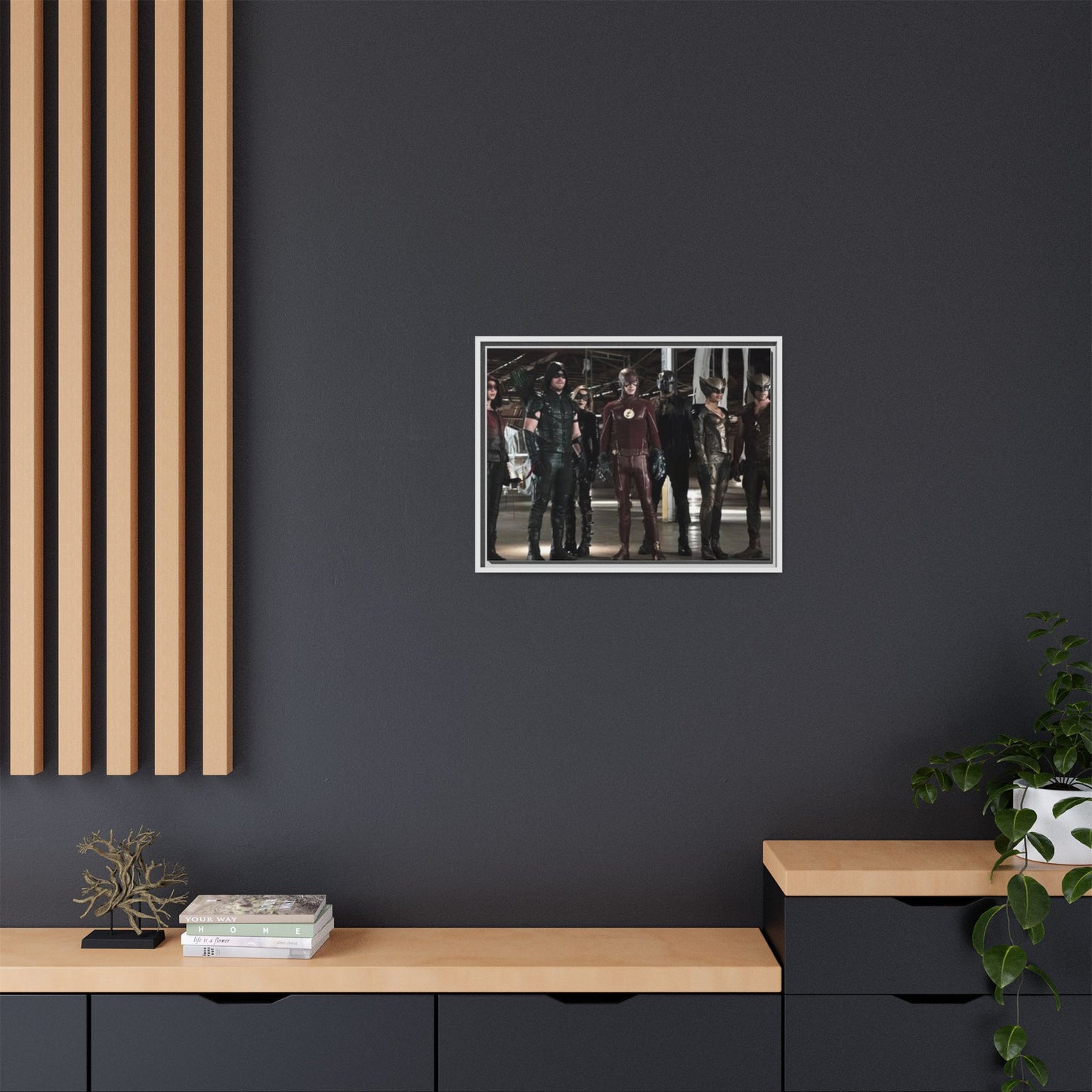 Framed Matte Canvas Panel - Superhero Team Photo Print