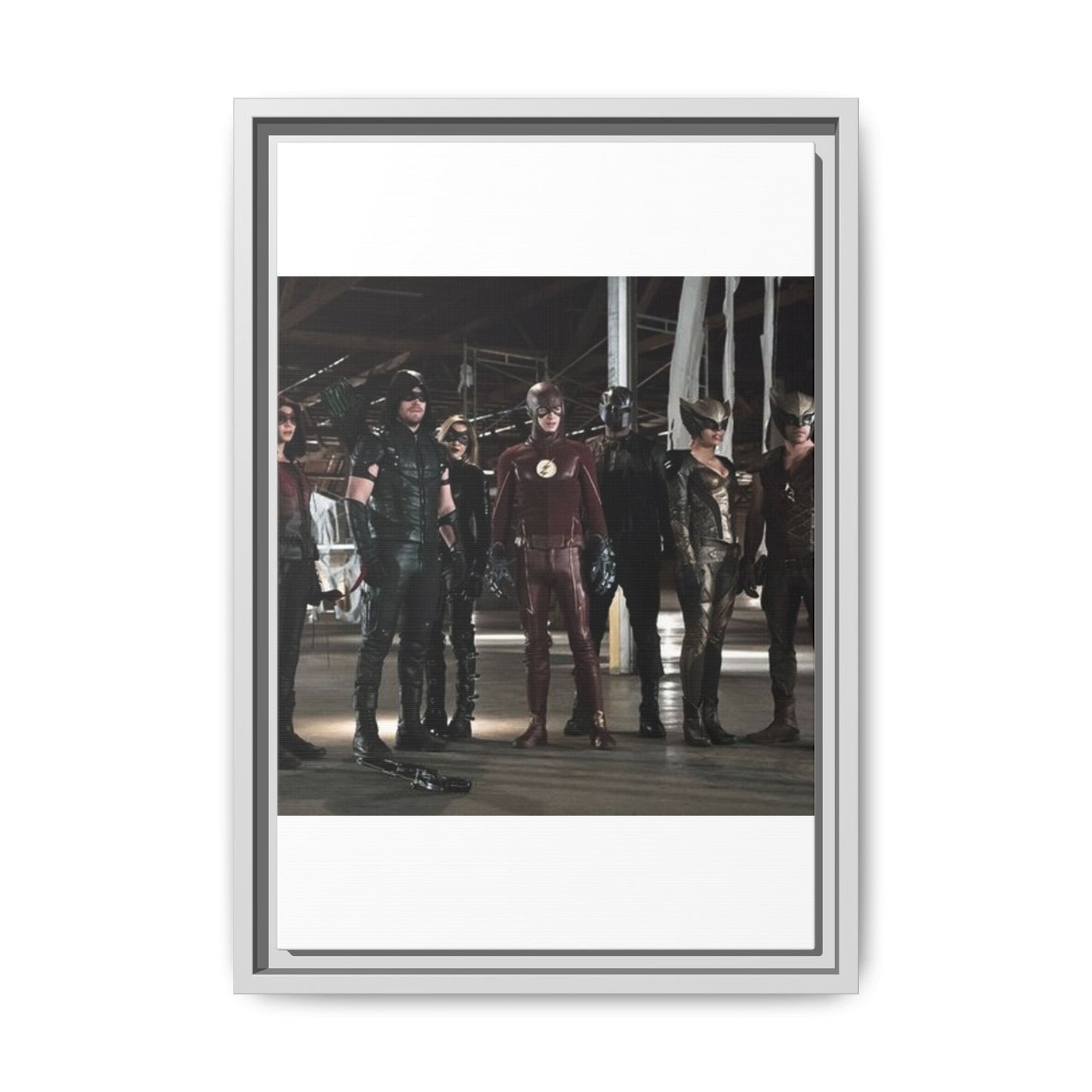Framed Matte Canvas Panel - Superhero Team Photo Print