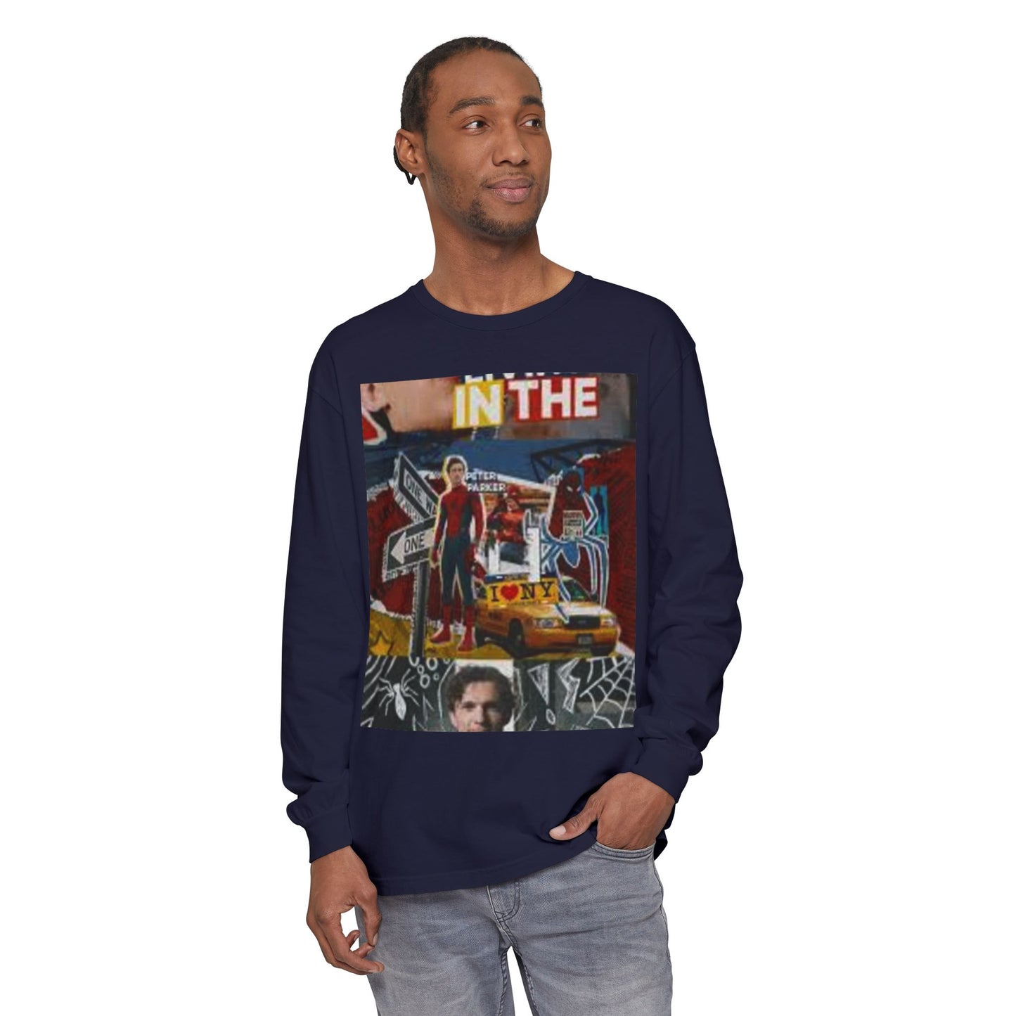Long Sleeve T‑Shirt — Urban Collage 'In The City' Graphic