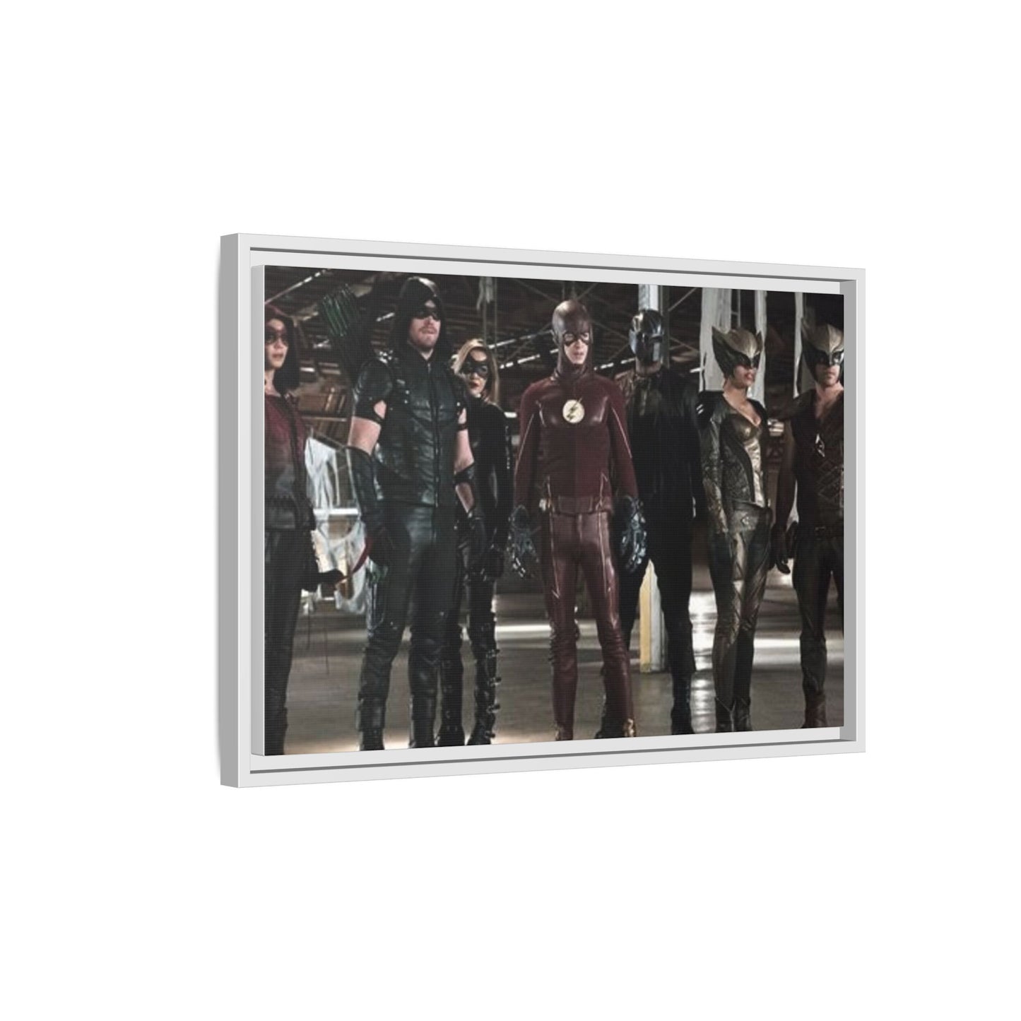 Framed Matte Canvas Panel - Superhero Team Photo Print