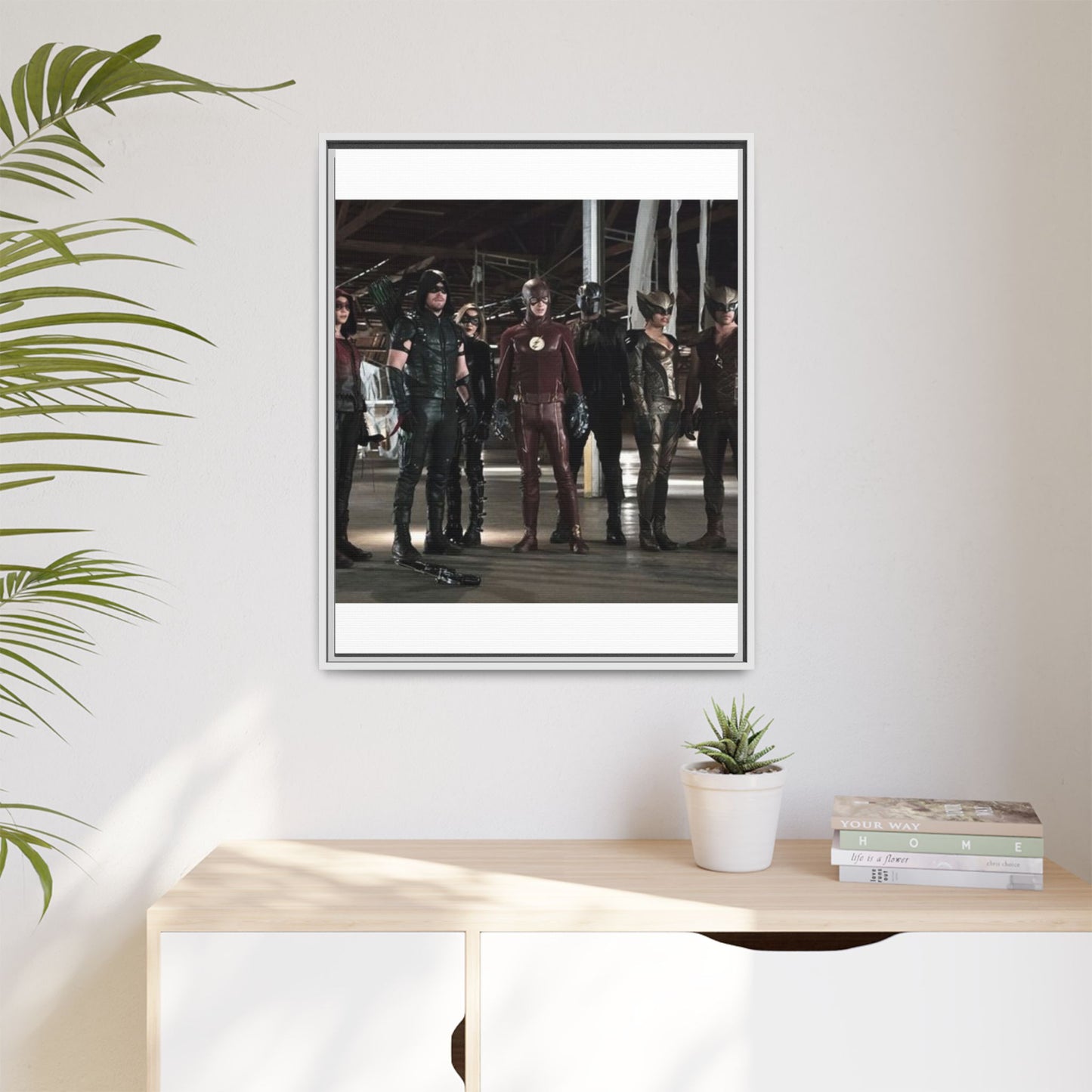 Framed Matte Canvas Panel - Superhero Team Photo Print
