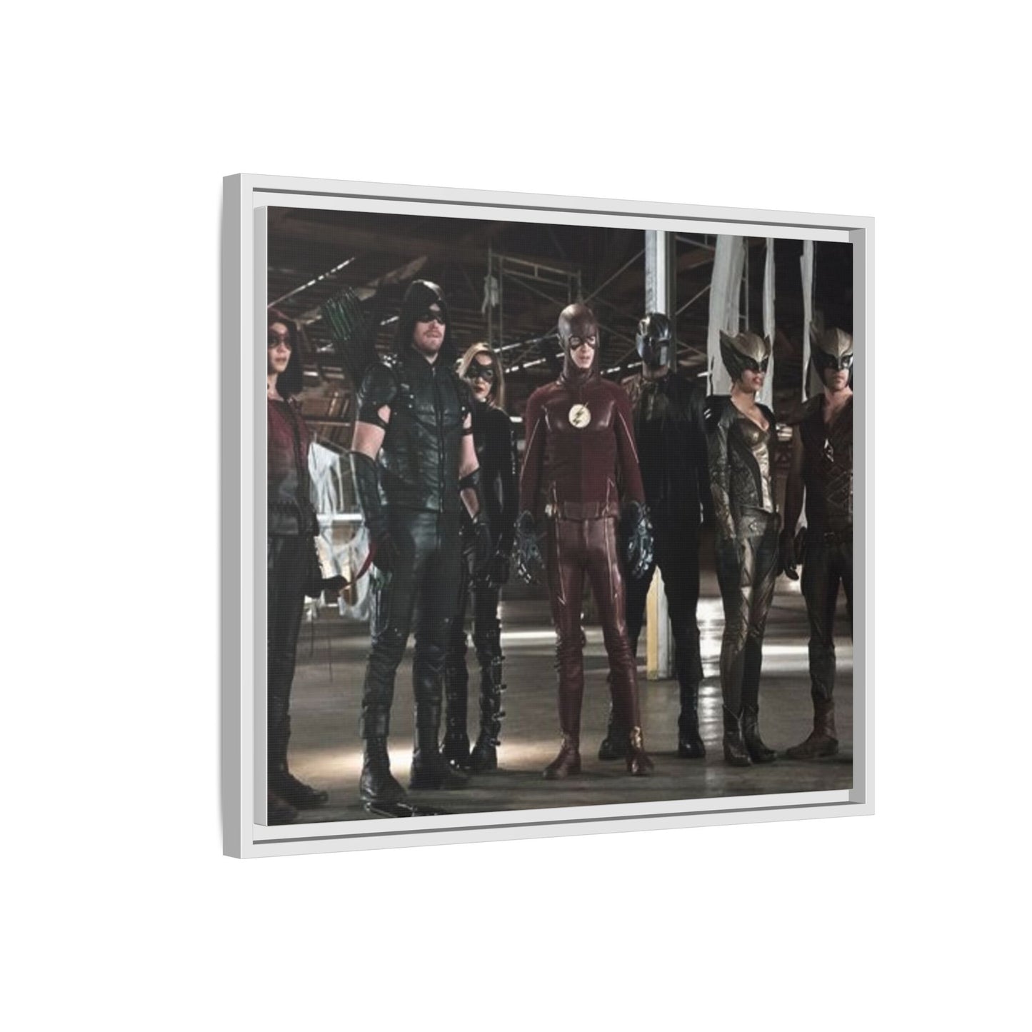 Framed Matte Canvas Panel - Superhero Team Photo Print