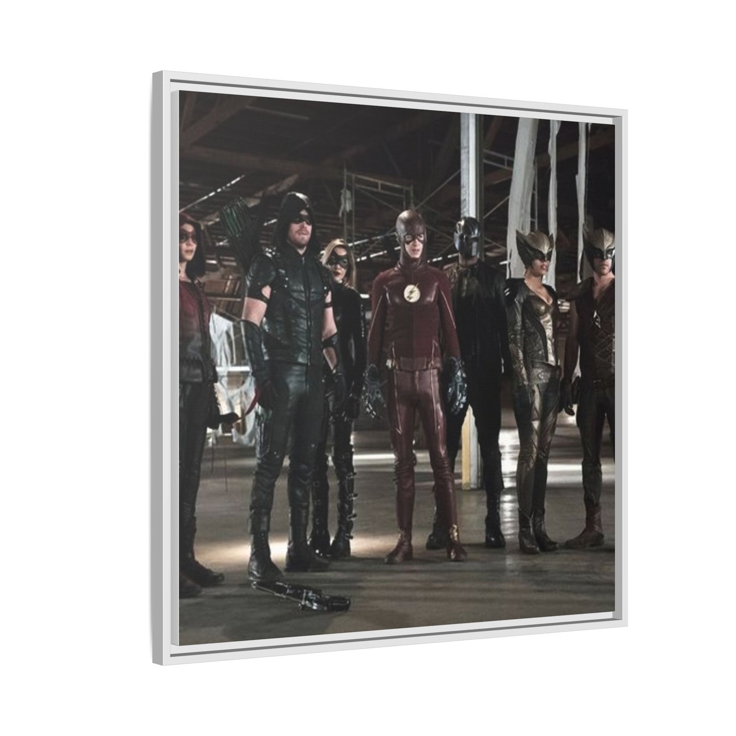 Framed Matte Canvas Panel - Superhero Team Photo Print