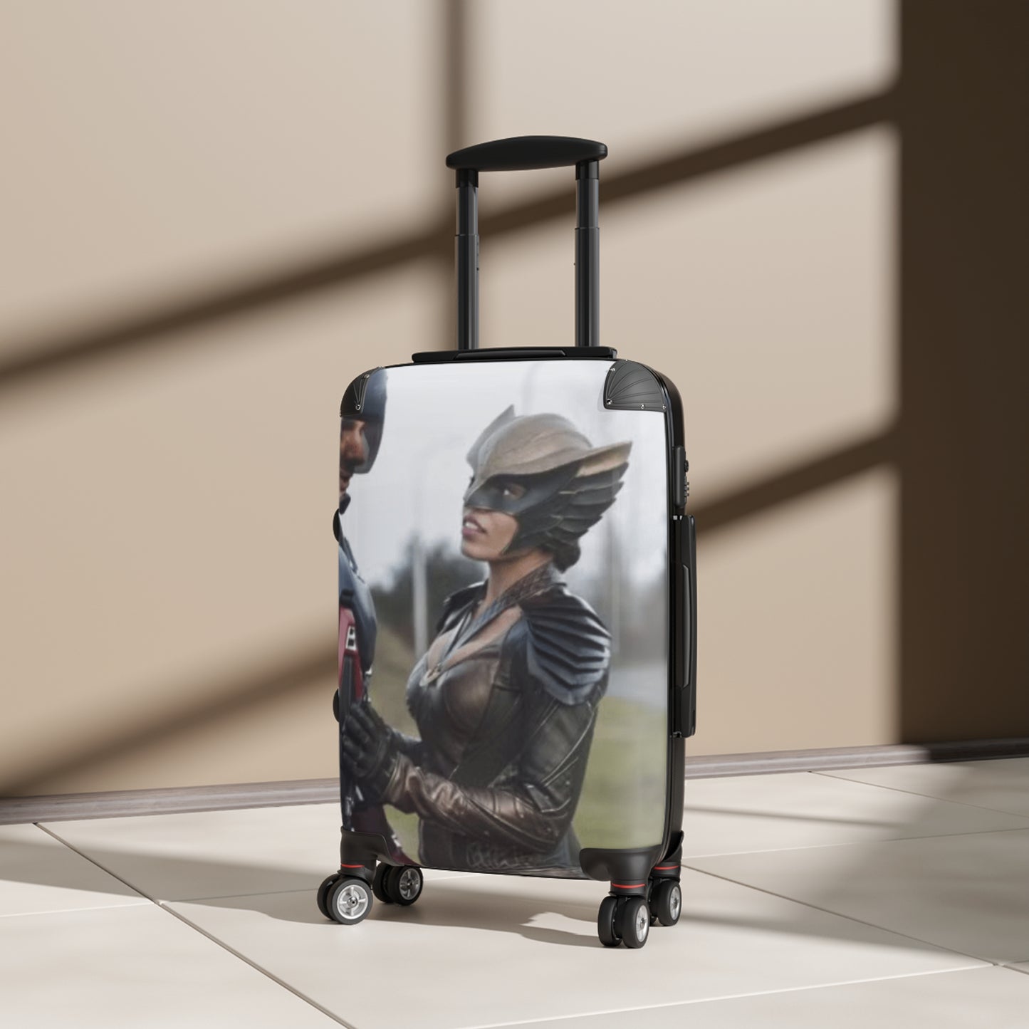 Hard-Shell Suitcase with Heroic Costume Print – Travel Carry-On Luggage