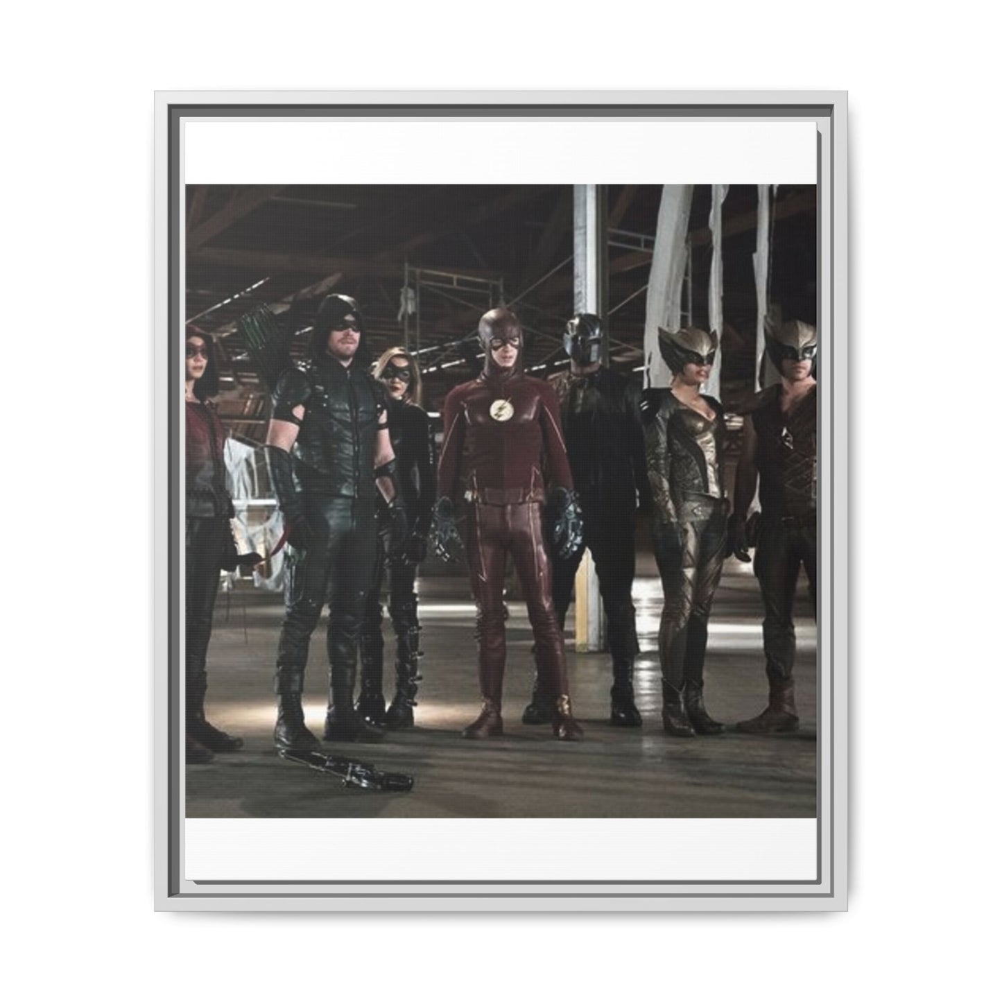 Framed Matte Canvas Panel - Superhero Team Photo Print