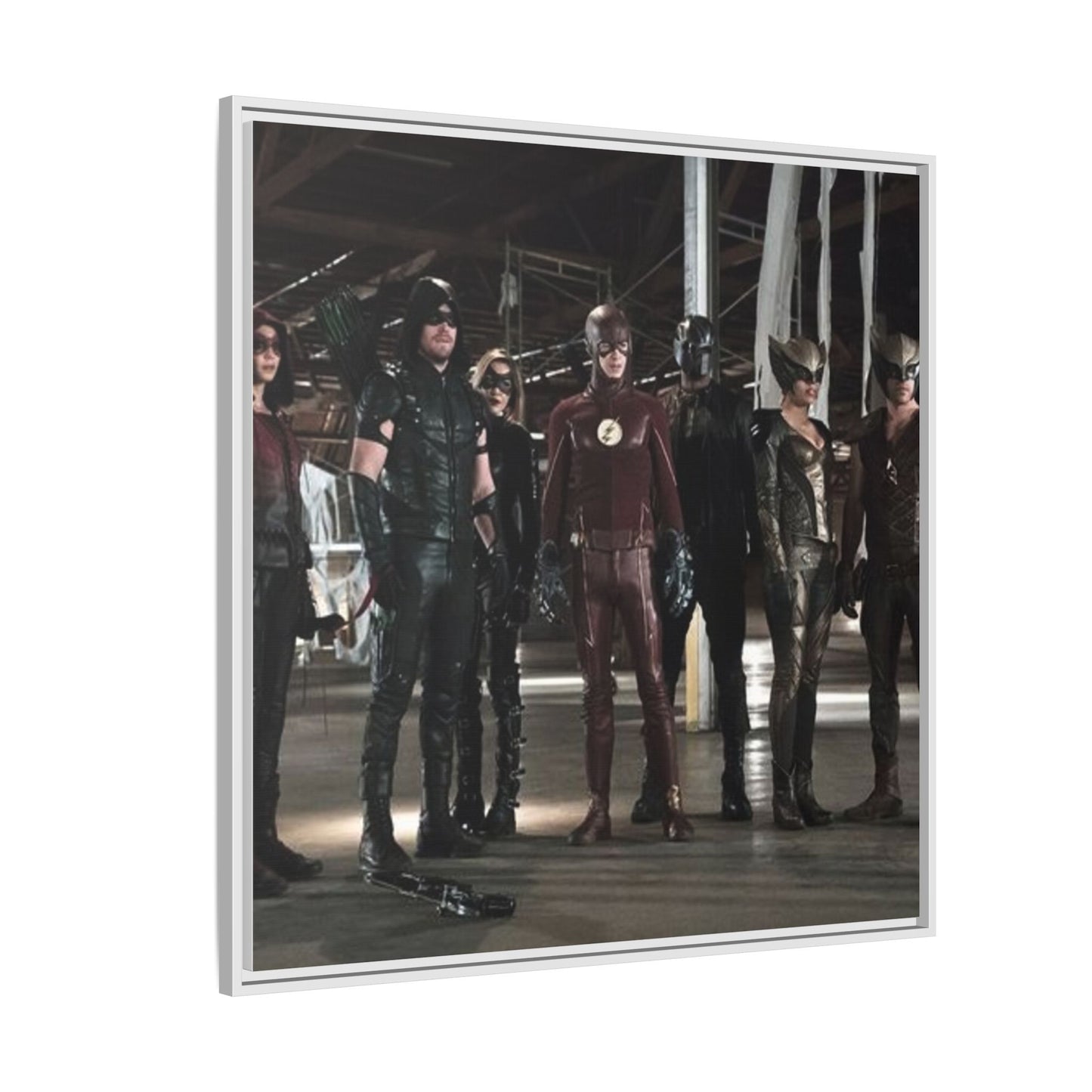Framed Matte Canvas Panel - Superhero Team Photo Print