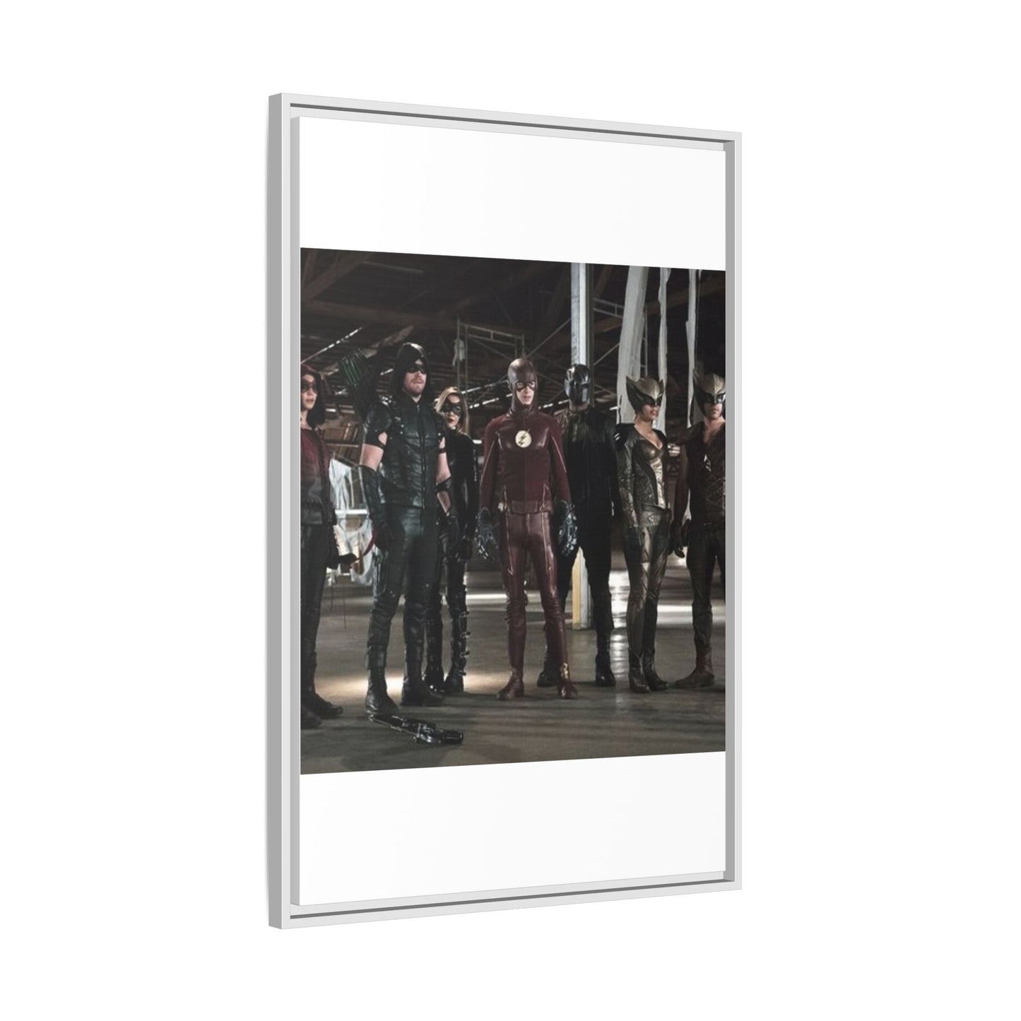 Framed Matte Canvas Panel - Superhero Team Photo Print