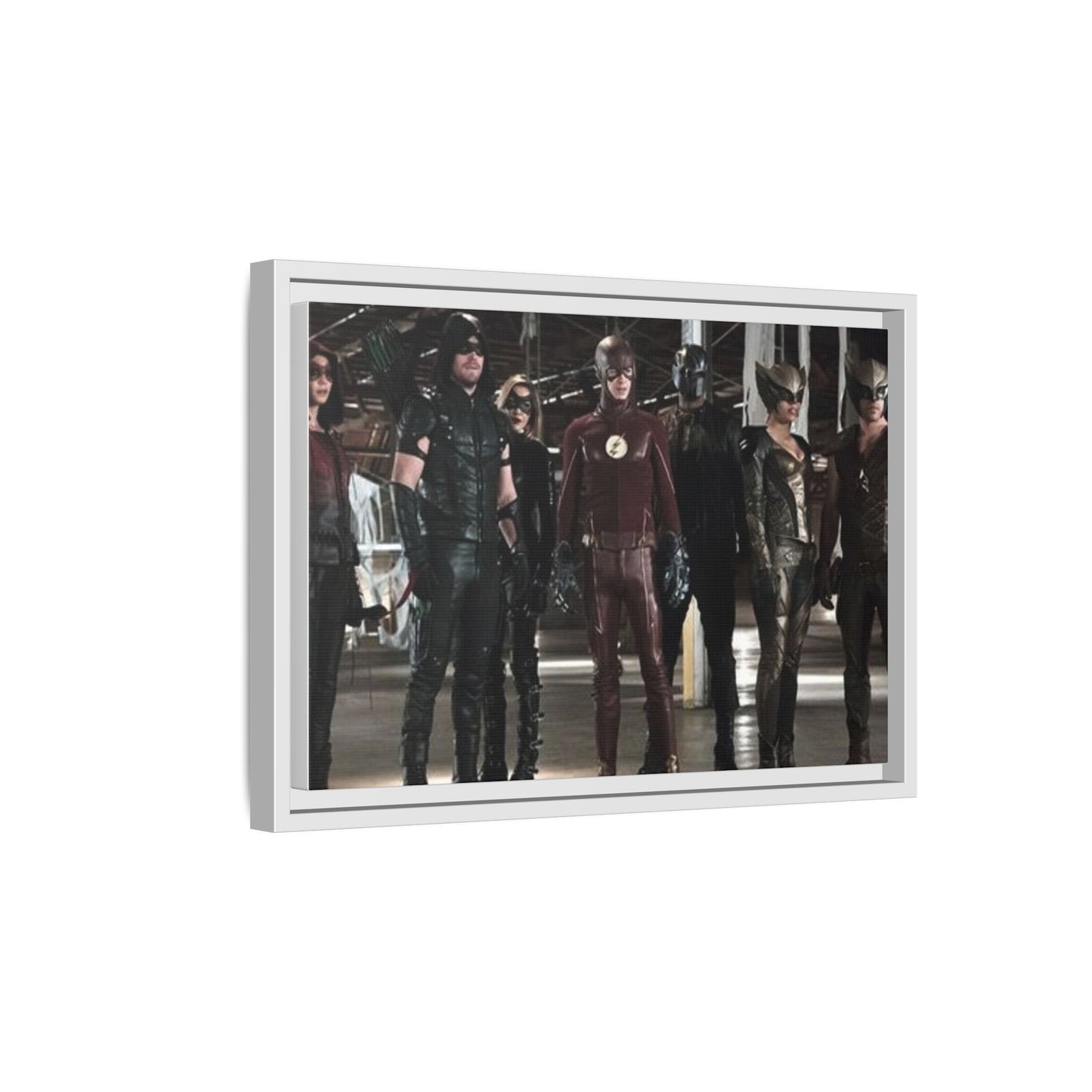 Framed Matte Canvas Panel - Superhero Team Photo Print