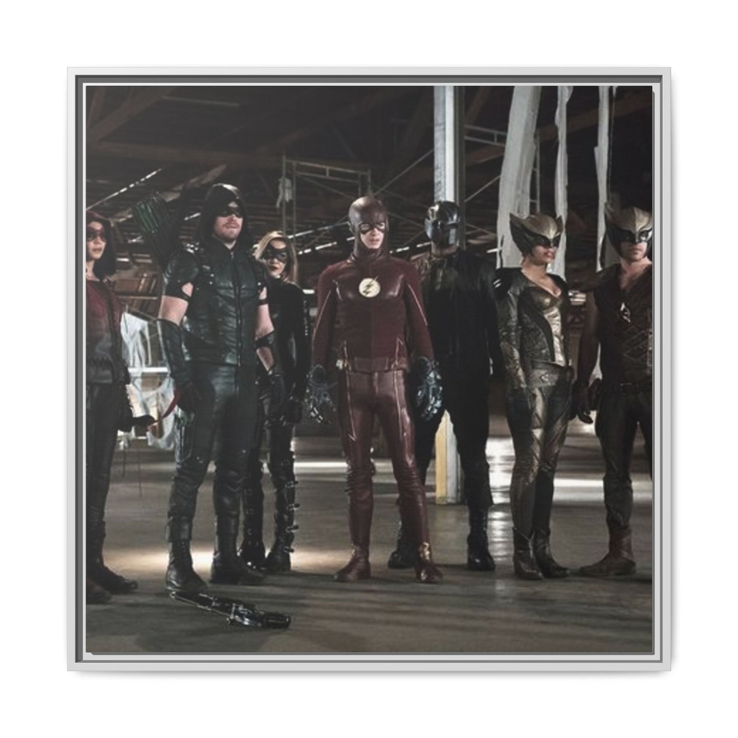 Framed Matte Canvas Panel - Superhero Team Photo Print