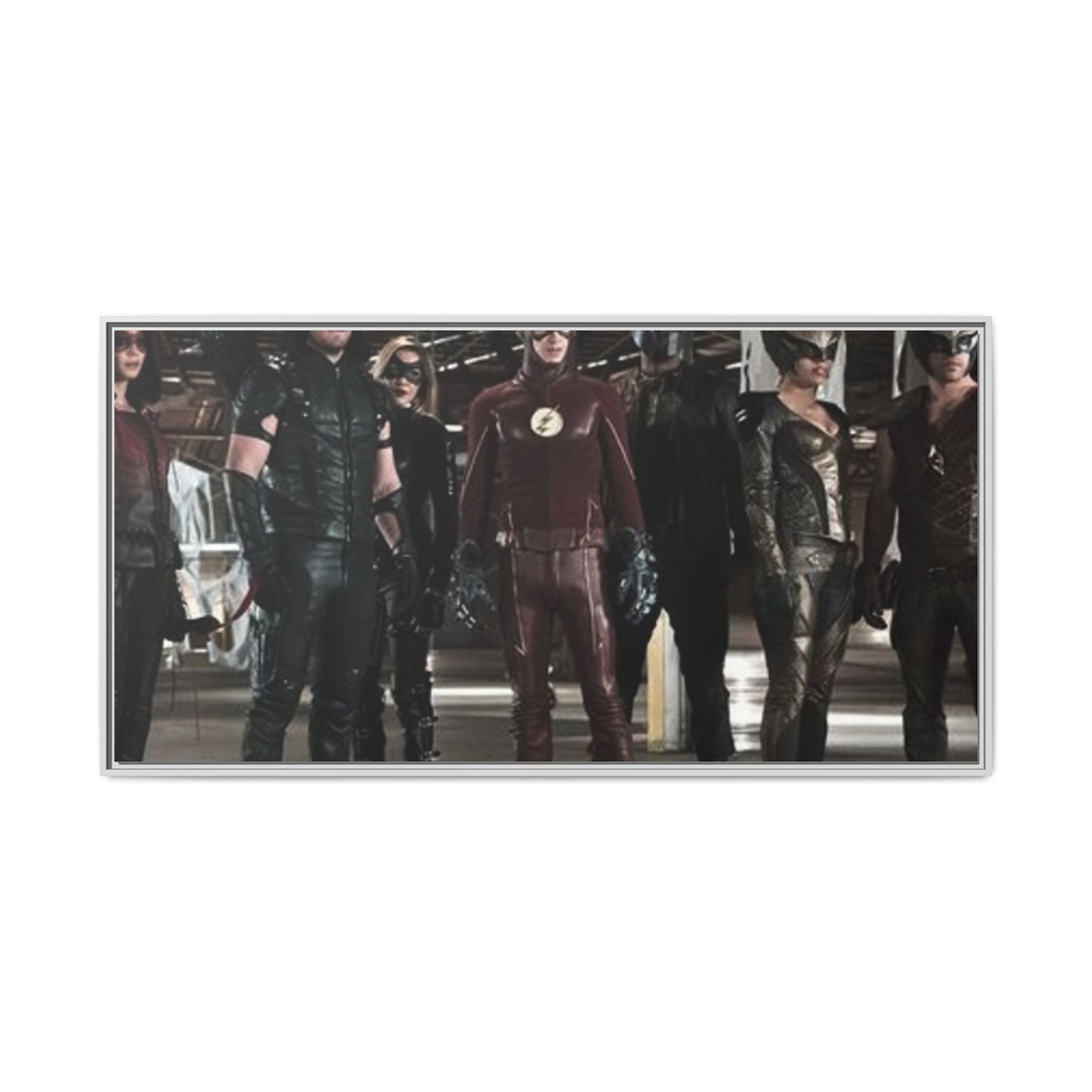 Framed Matte Canvas Panel - Superhero Team Photo Print