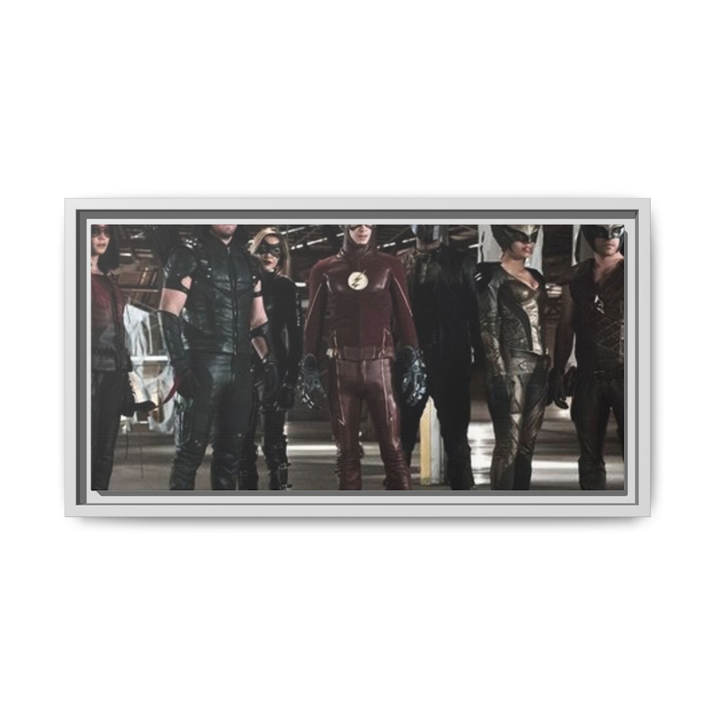 Framed Matte Canvas Panel - Superhero Team Photo Print