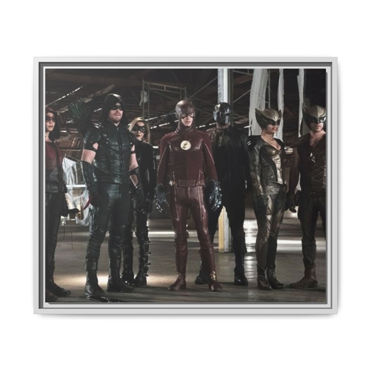 Framed Matte Canvas Panel - Superhero Team Photo Print