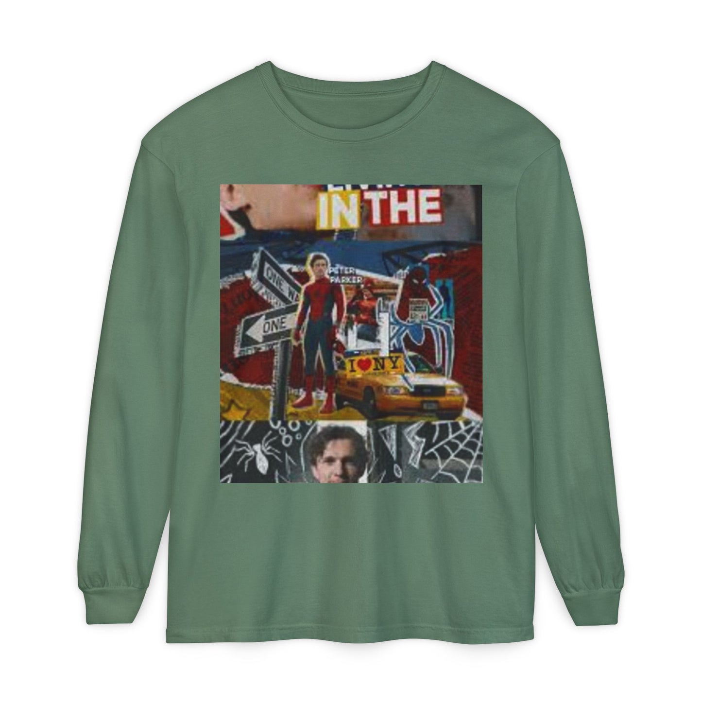 Long Sleeve T‑Shirt — Urban Collage 'In The City' Graphic