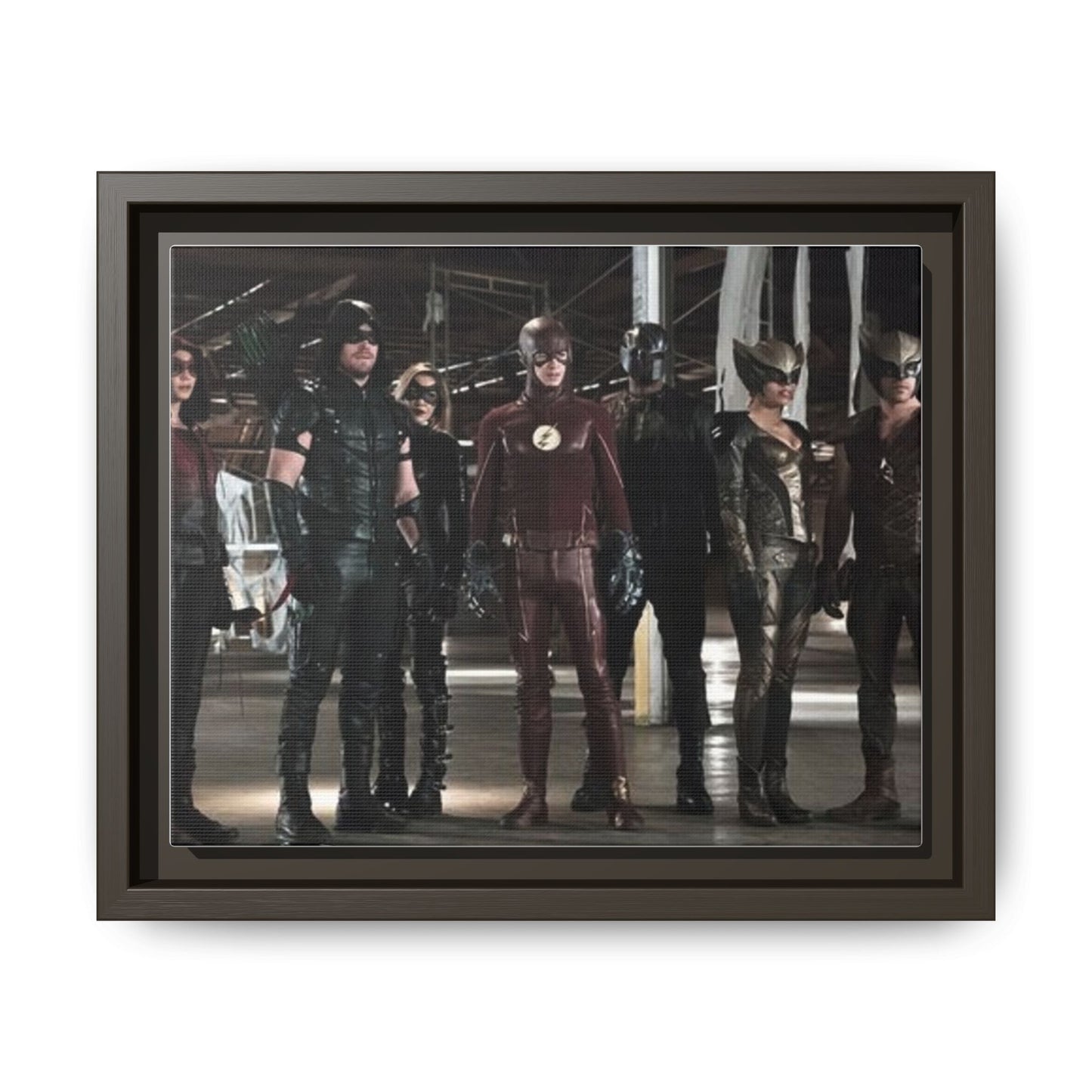 Framed Matte Canvas Panel - Superhero Team Photo Print