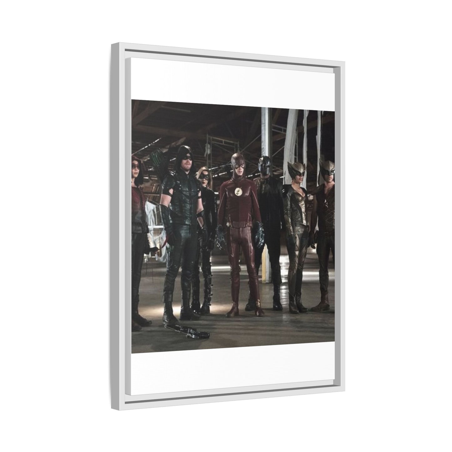 Framed Matte Canvas Panel - Superhero Team Photo Print