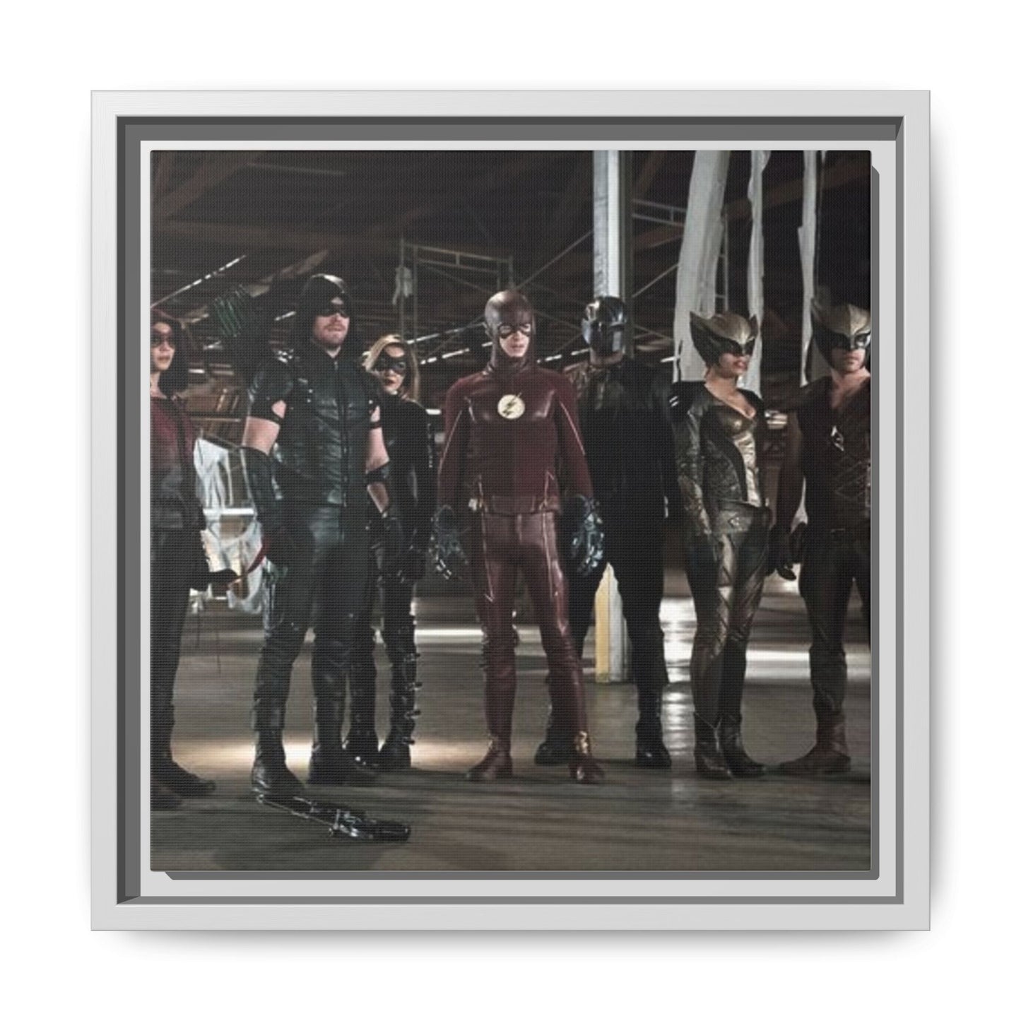 Framed Matte Canvas Panel - Superhero Team Photo Print