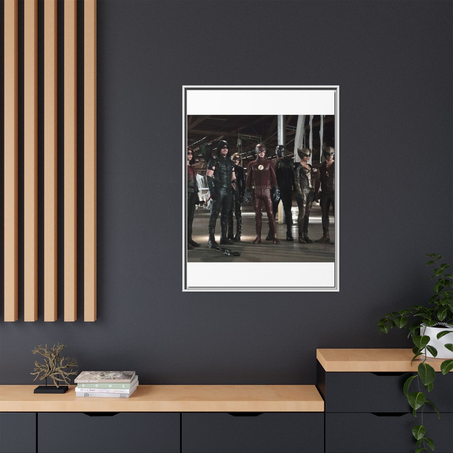 Framed Matte Canvas Panel - Superhero Team Photo Print