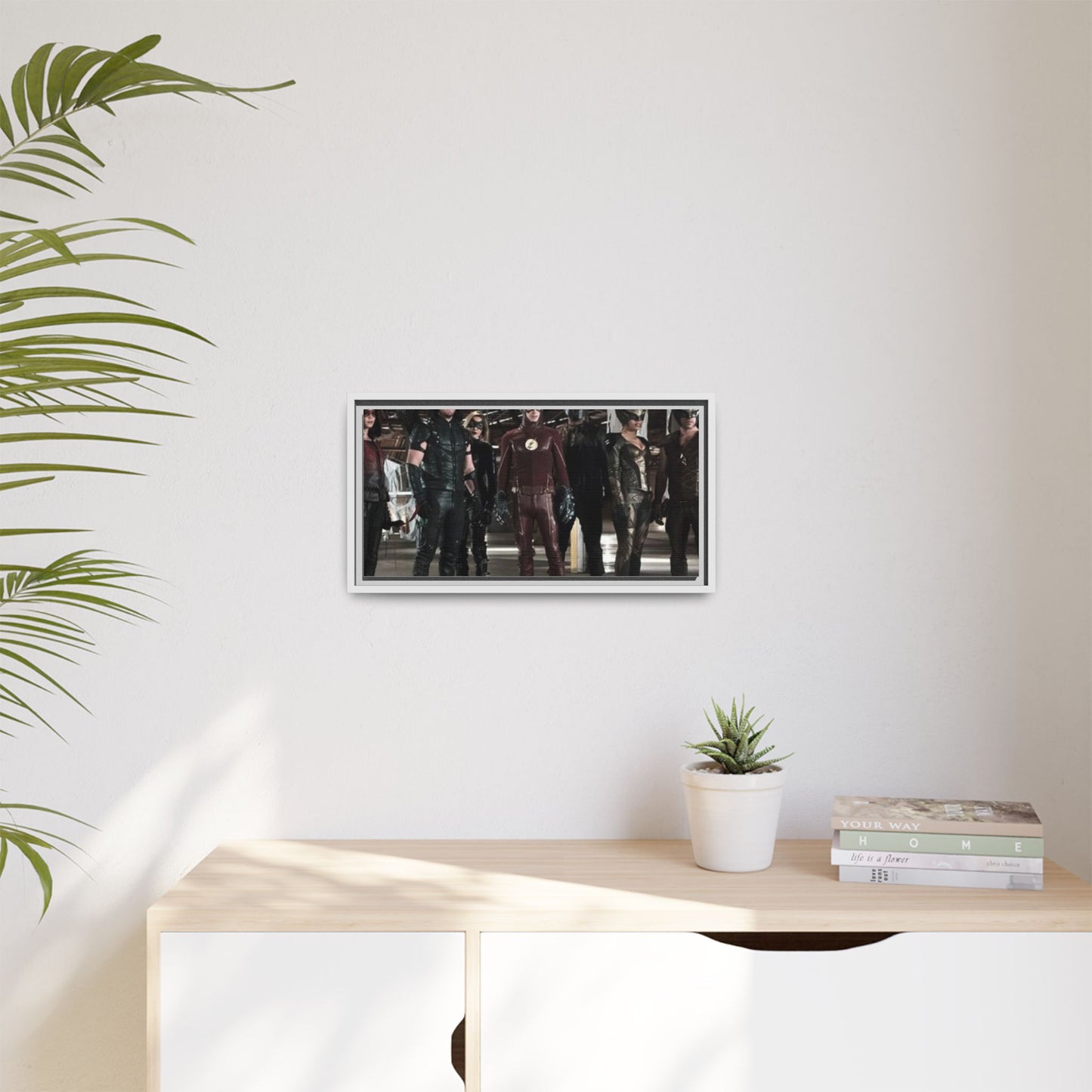 Framed Matte Canvas Panel - Superhero Team Photo Print