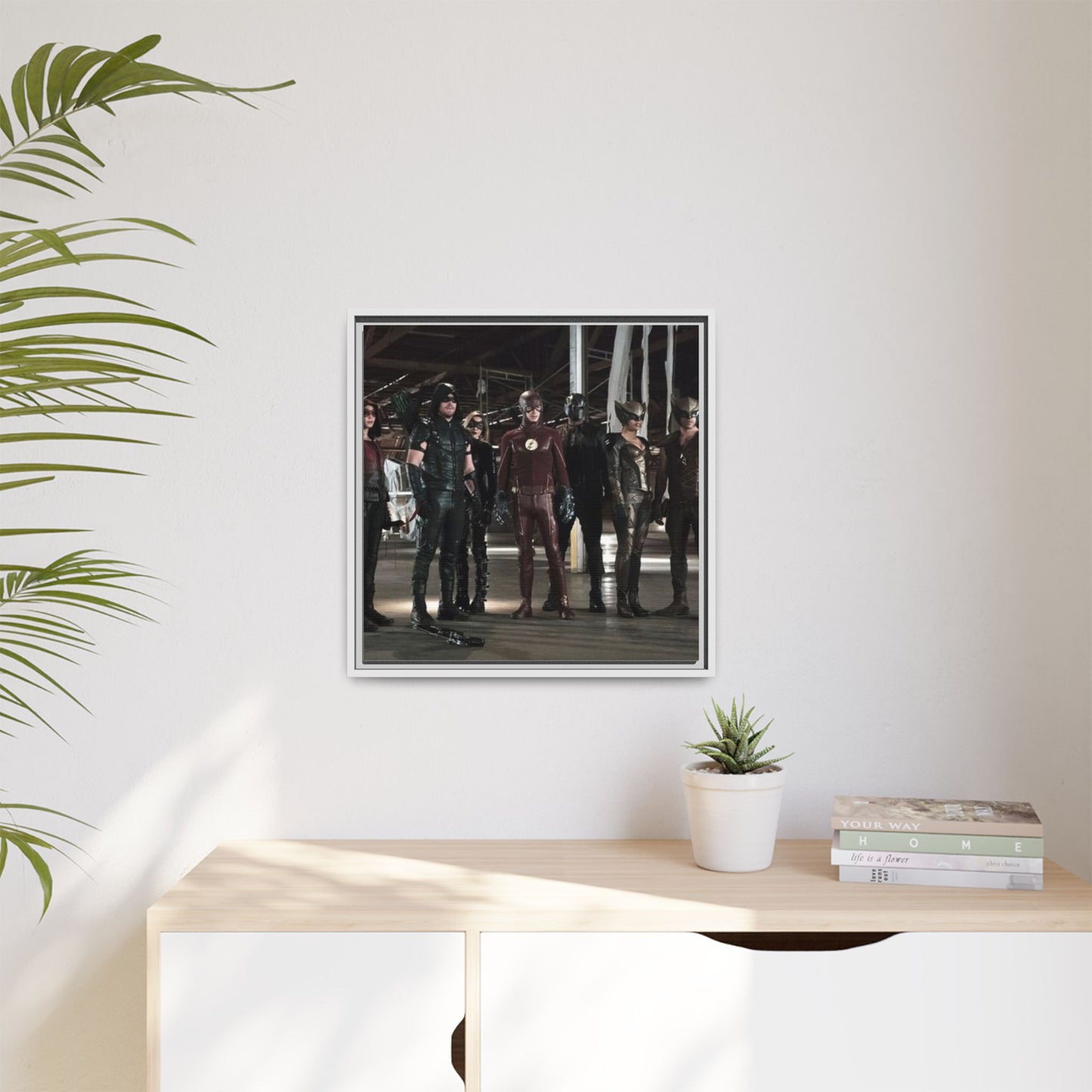 Framed Matte Canvas Panel - Superhero Team Photo Print