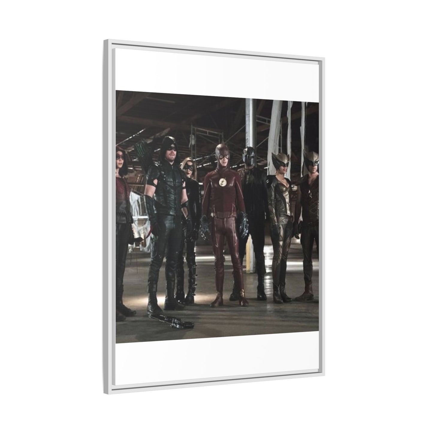 Framed Matte Canvas Panel - Superhero Team Photo Print