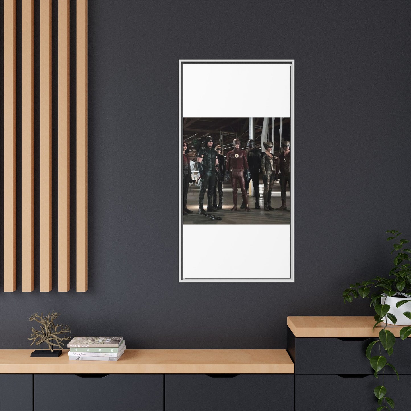 Framed Matte Canvas Panel - Superhero Team Photo Print