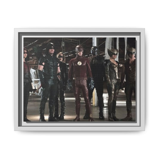 Framed Matte Canvas Panel - Superhero Team Photo Print