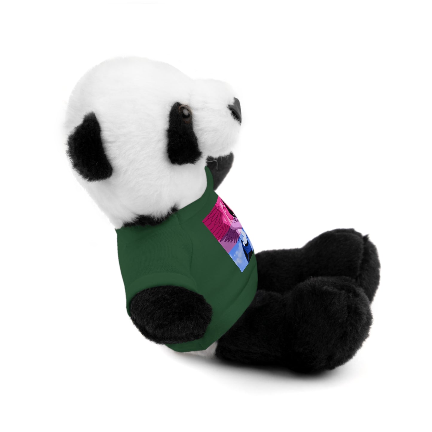 Plush Bear with Graphic Tee — Cute Pink & Blue Skateboard Design
