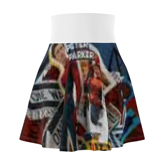 Comic Collage Skater Skirt — Retro Pop Art Graphic Print