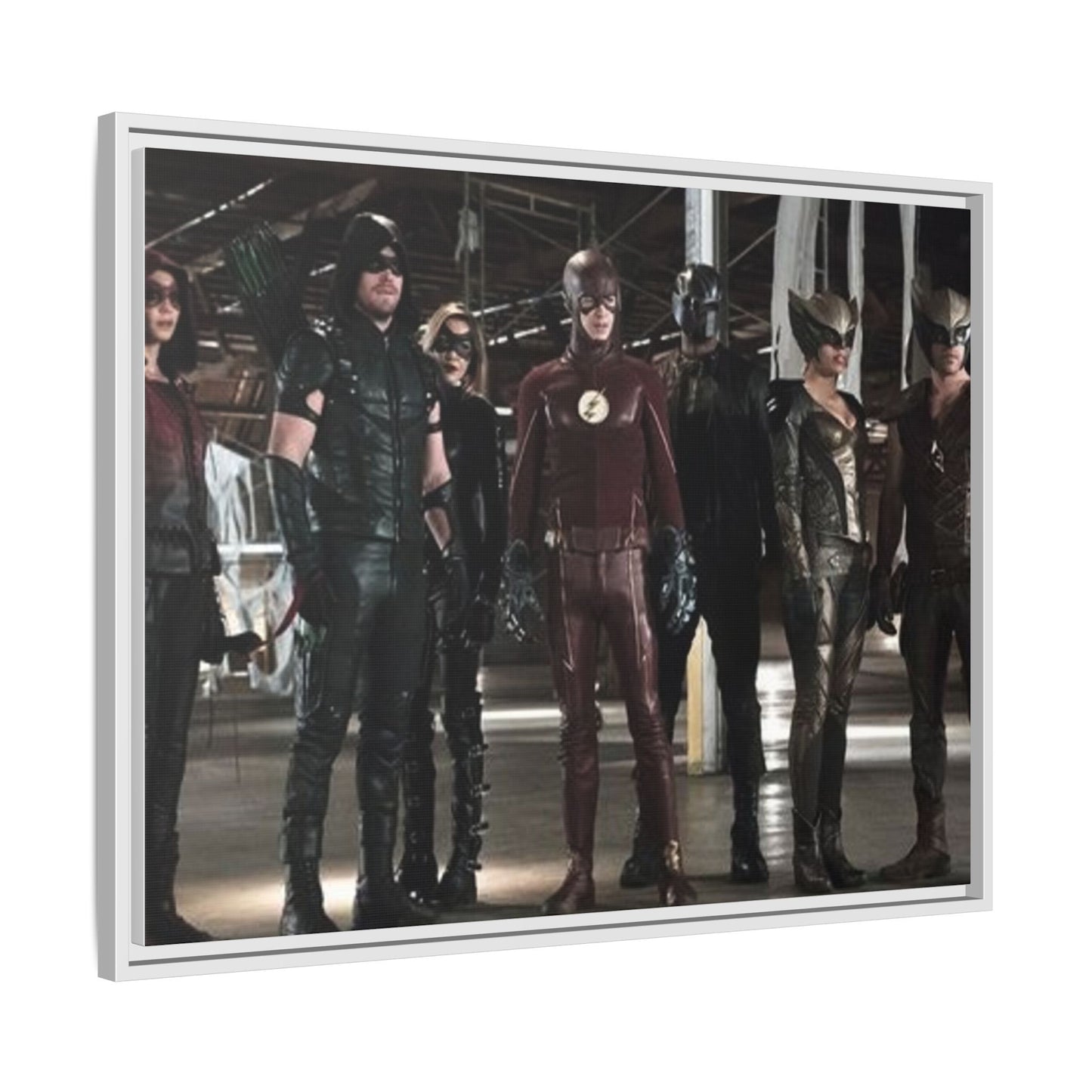 Framed Matte Canvas Panel - Superhero Team Photo Print