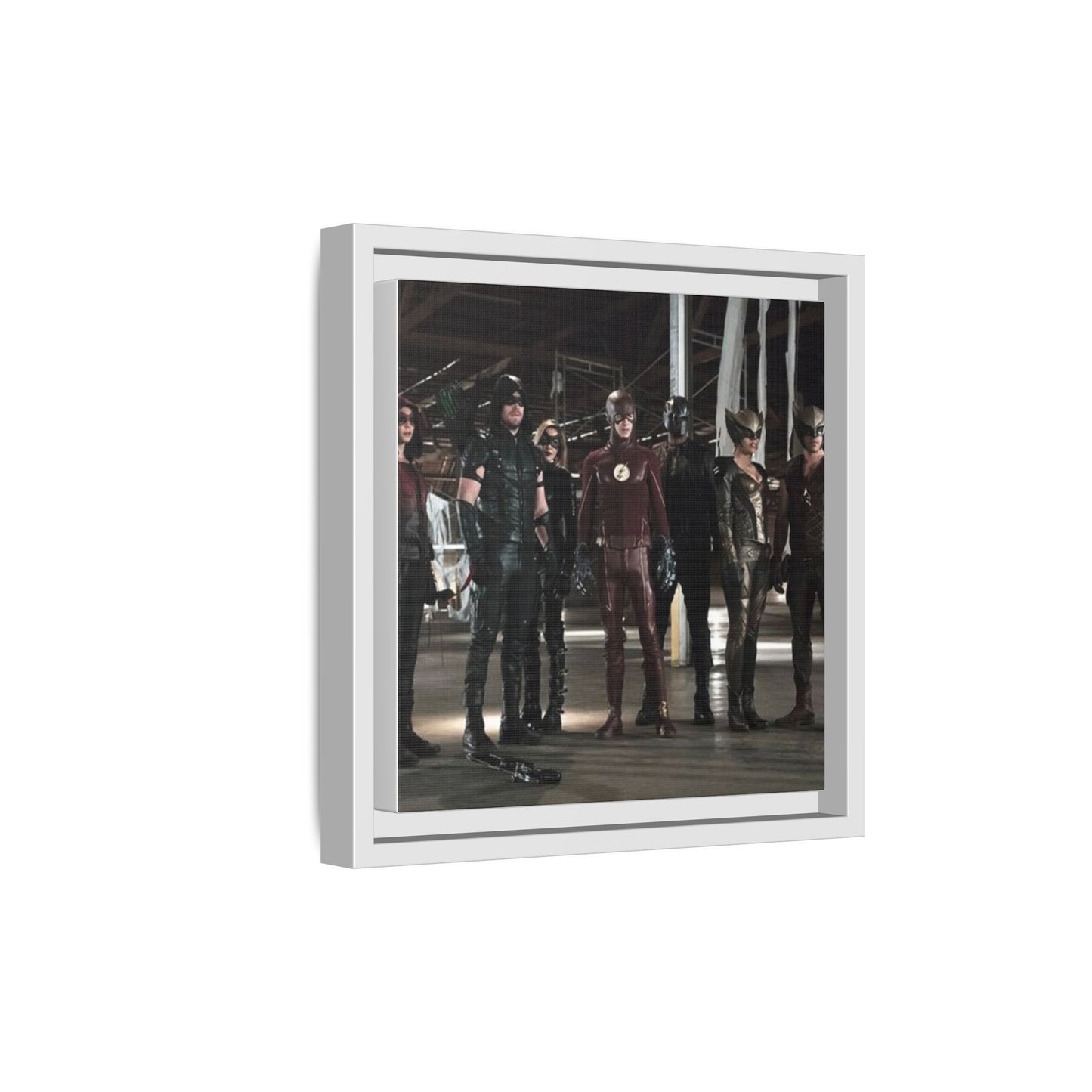 Framed Matte Canvas Panel - Superhero Team Photo Print