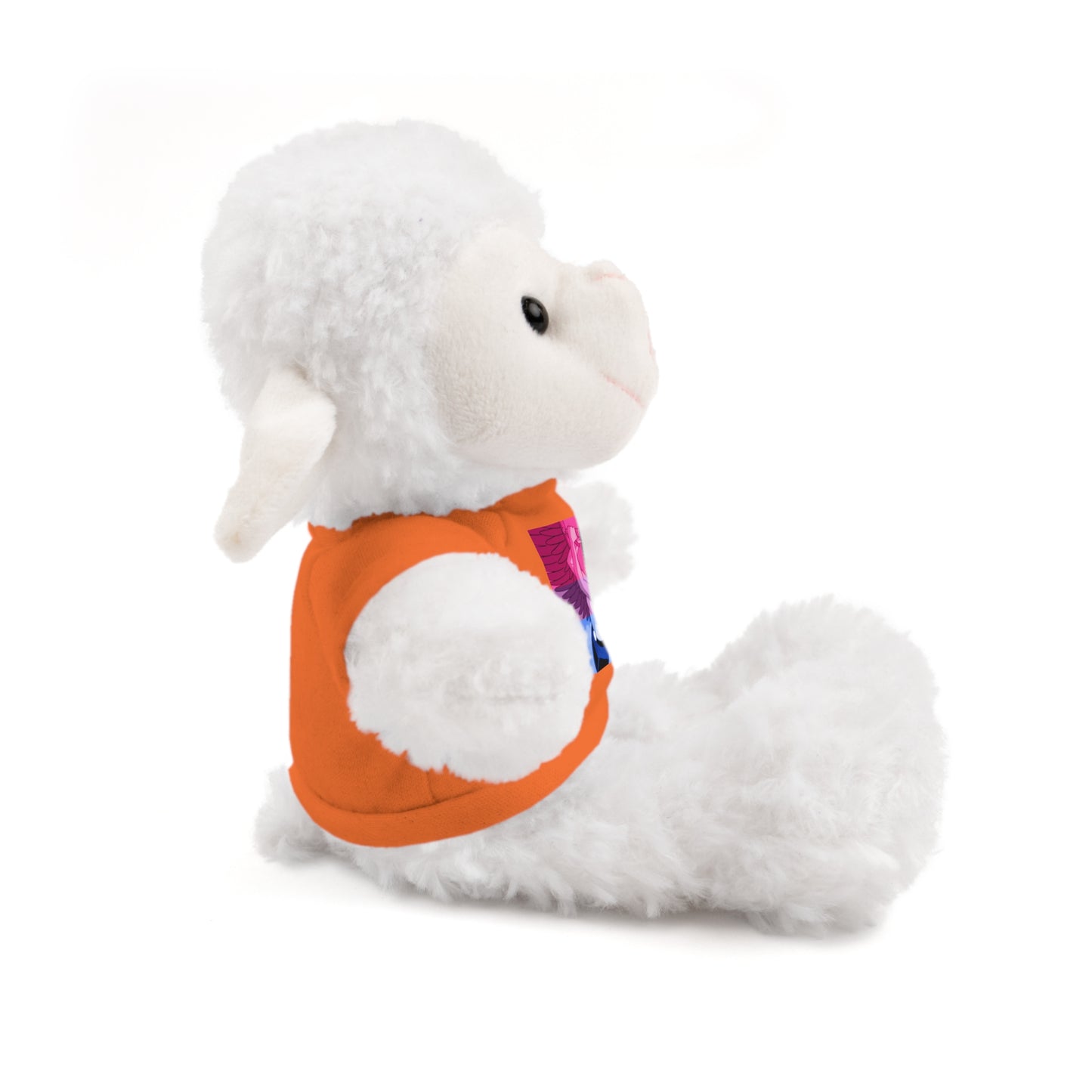 Plush Bear with Graphic Tee — Cute Pink & Blue Skateboard Design